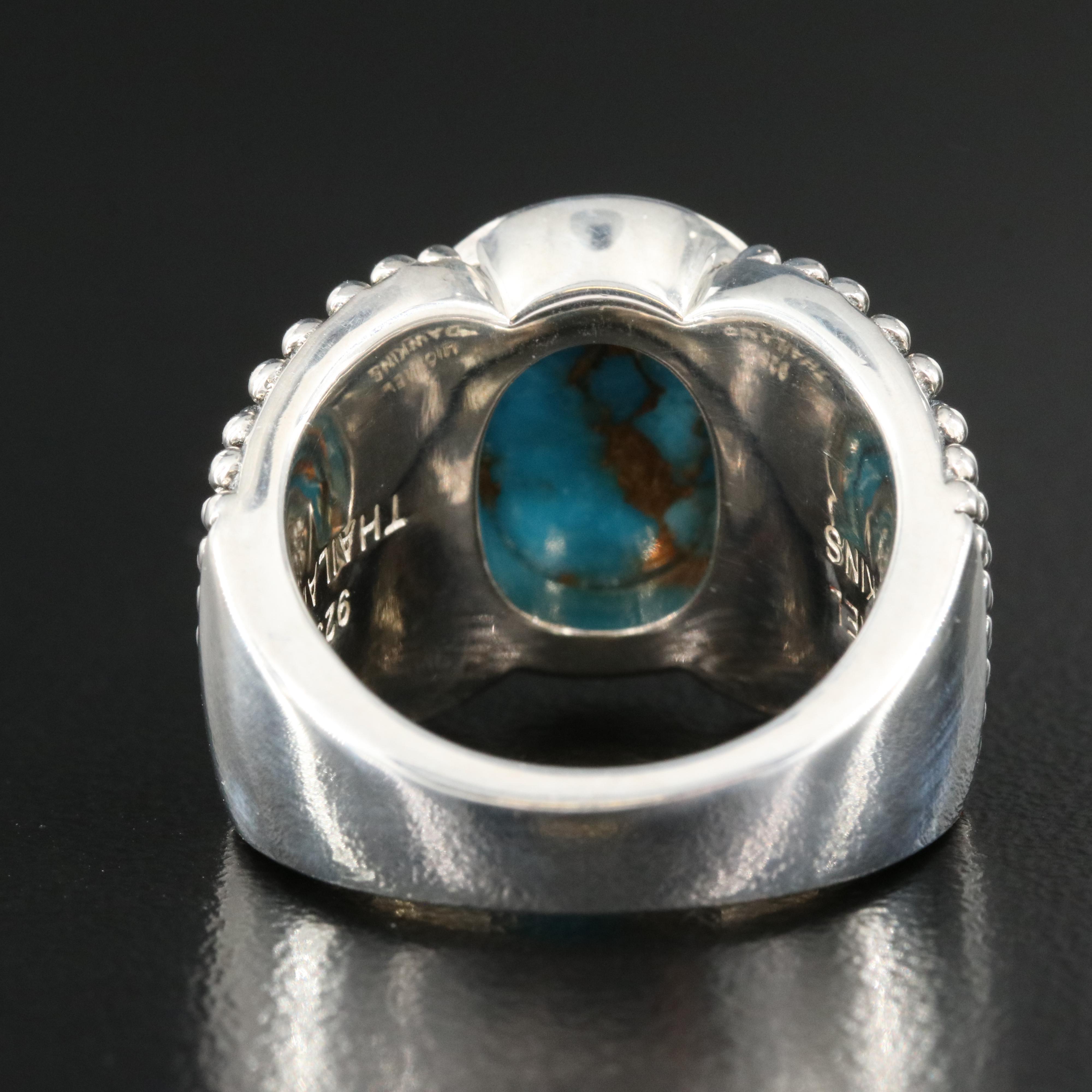 Michael Dawkins Sterling Turquoise Graduated Ring