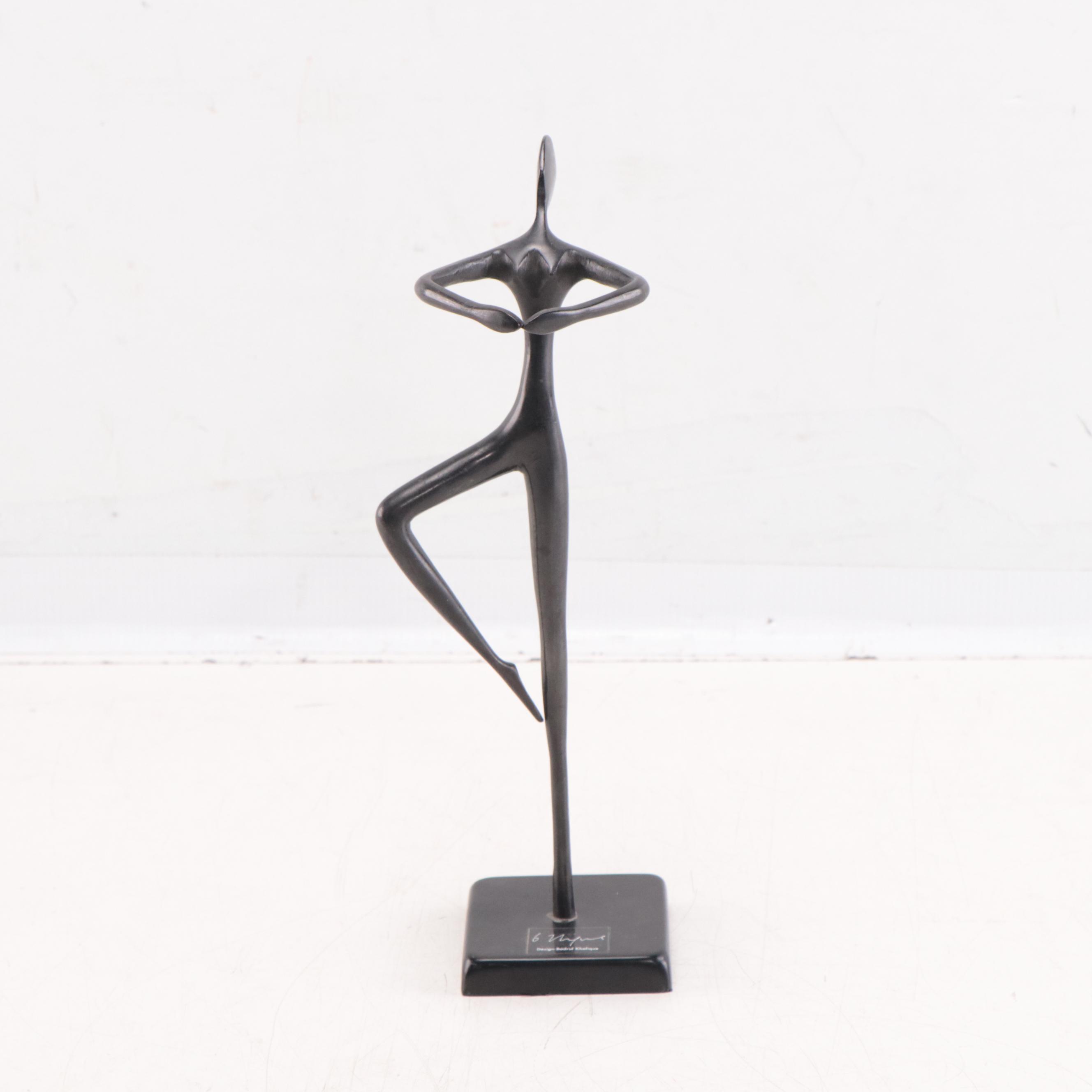 Bodrul Khalique Abstract Bronze Sculpture of a Dancing Figure