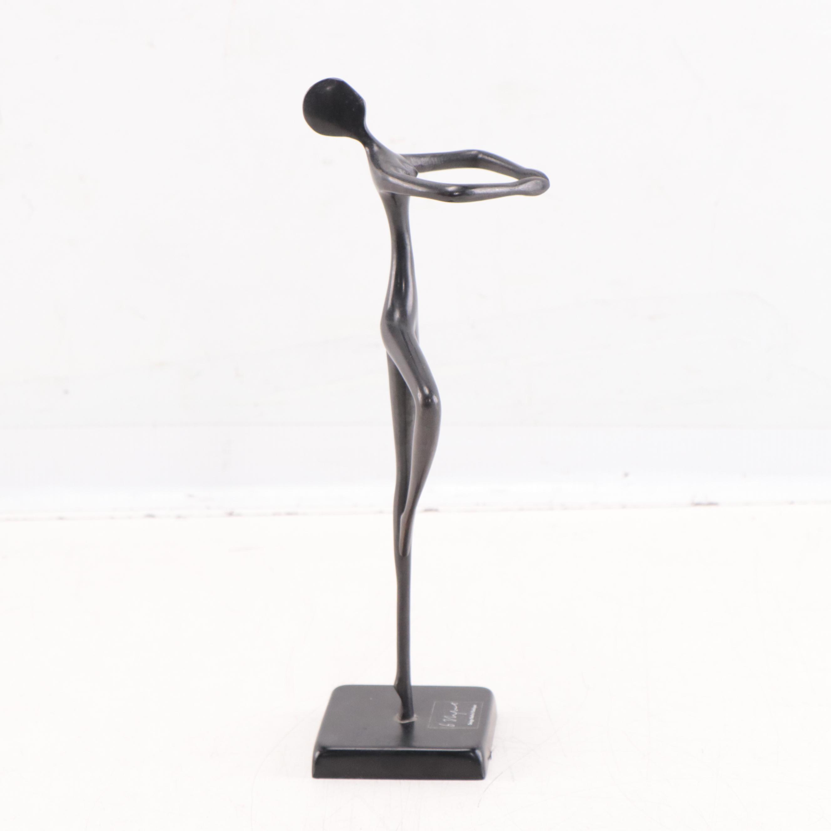 Bodrul Khalique Abstract Bronze Sculpture of a Dancing Figure
