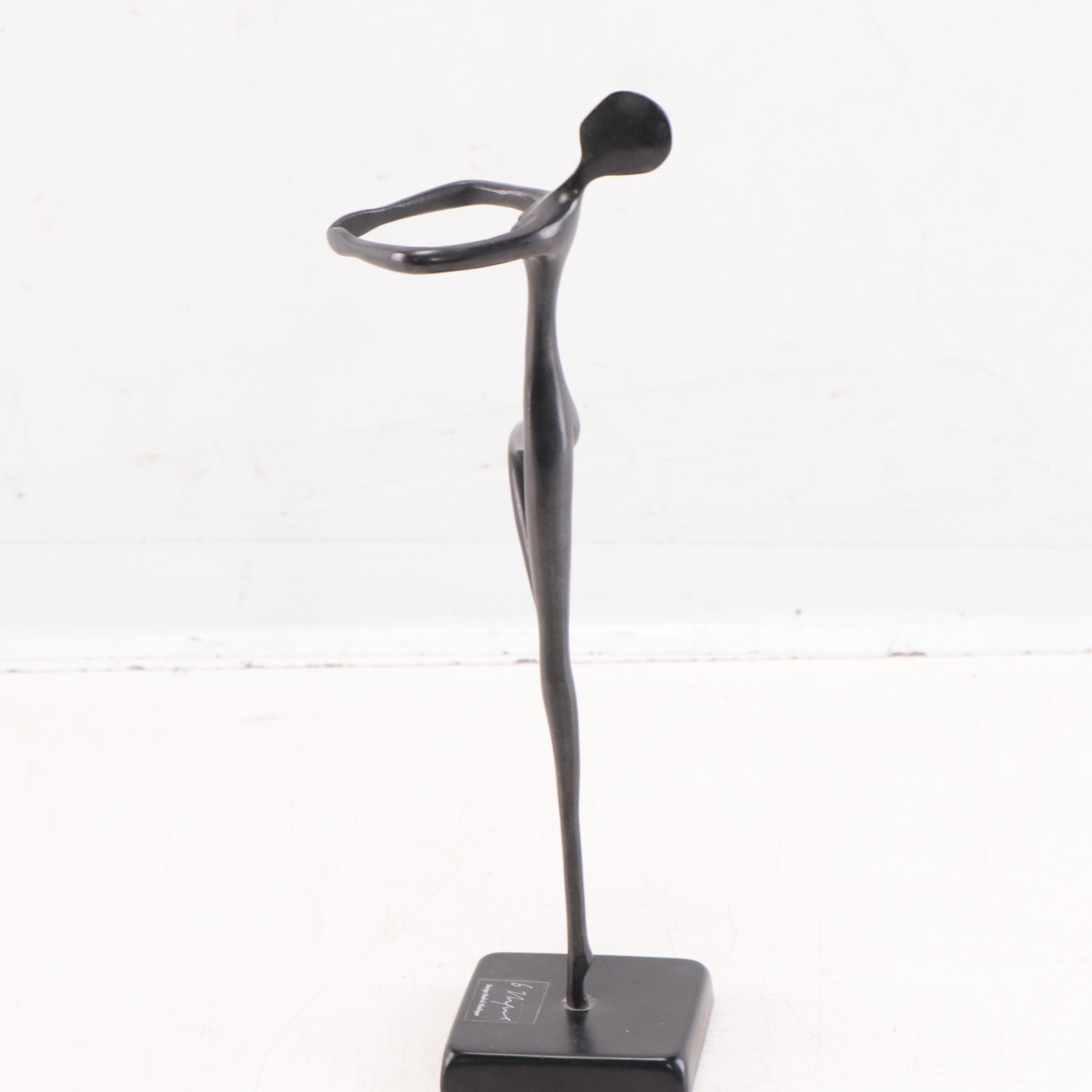 Bodrul Khalique Abstract Bronze Sculpture of a Dancing Figure