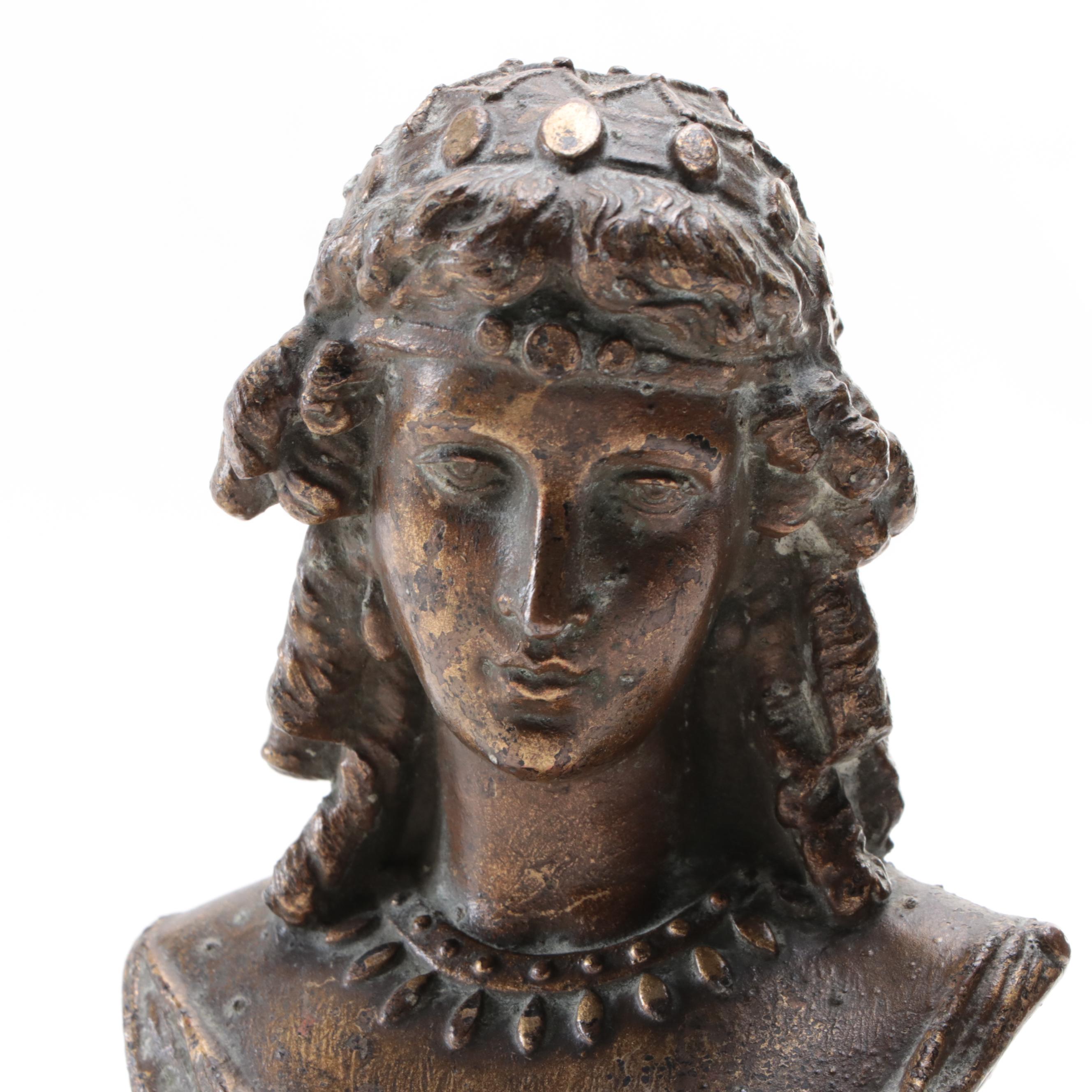 Greek Goddess Artemis Cast Plaster Wall Hanging with Neoclassical Style Bust