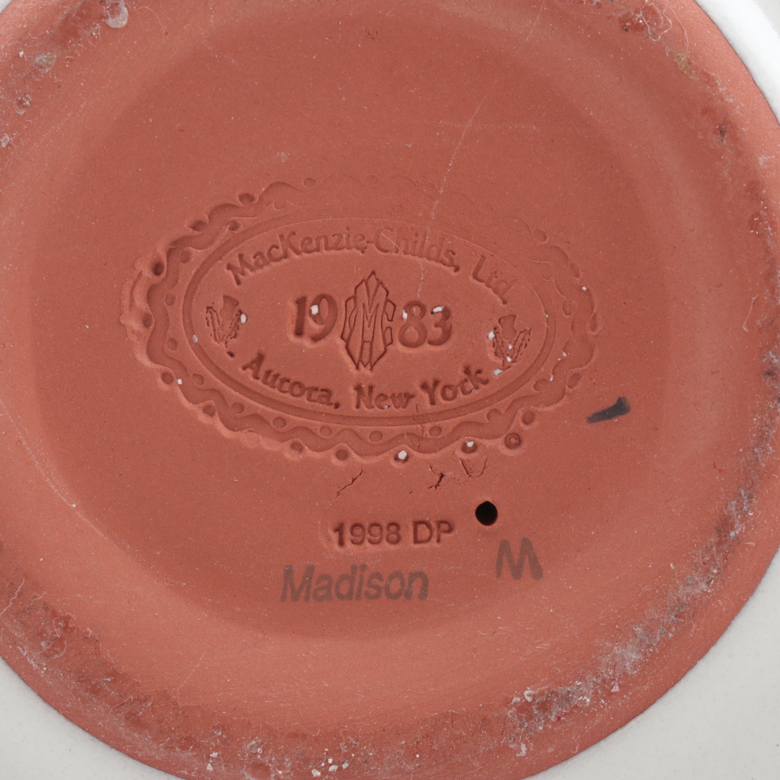 MacKenzie Childs "Madison" Earthenware Twist Candlestick and Shaker