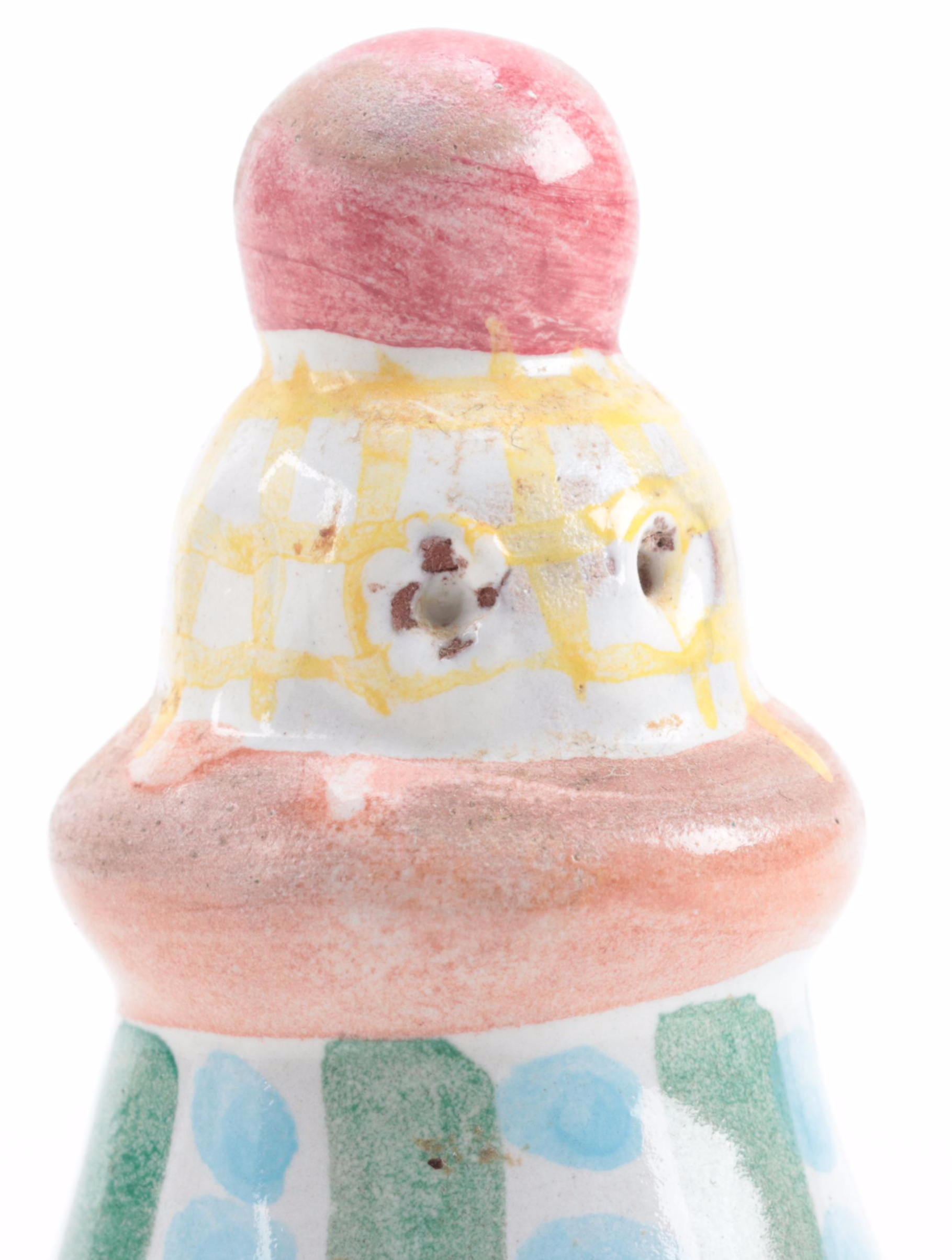 MacKenzie Childs "Madison" Earthenware Twist Candlestick and Shaker