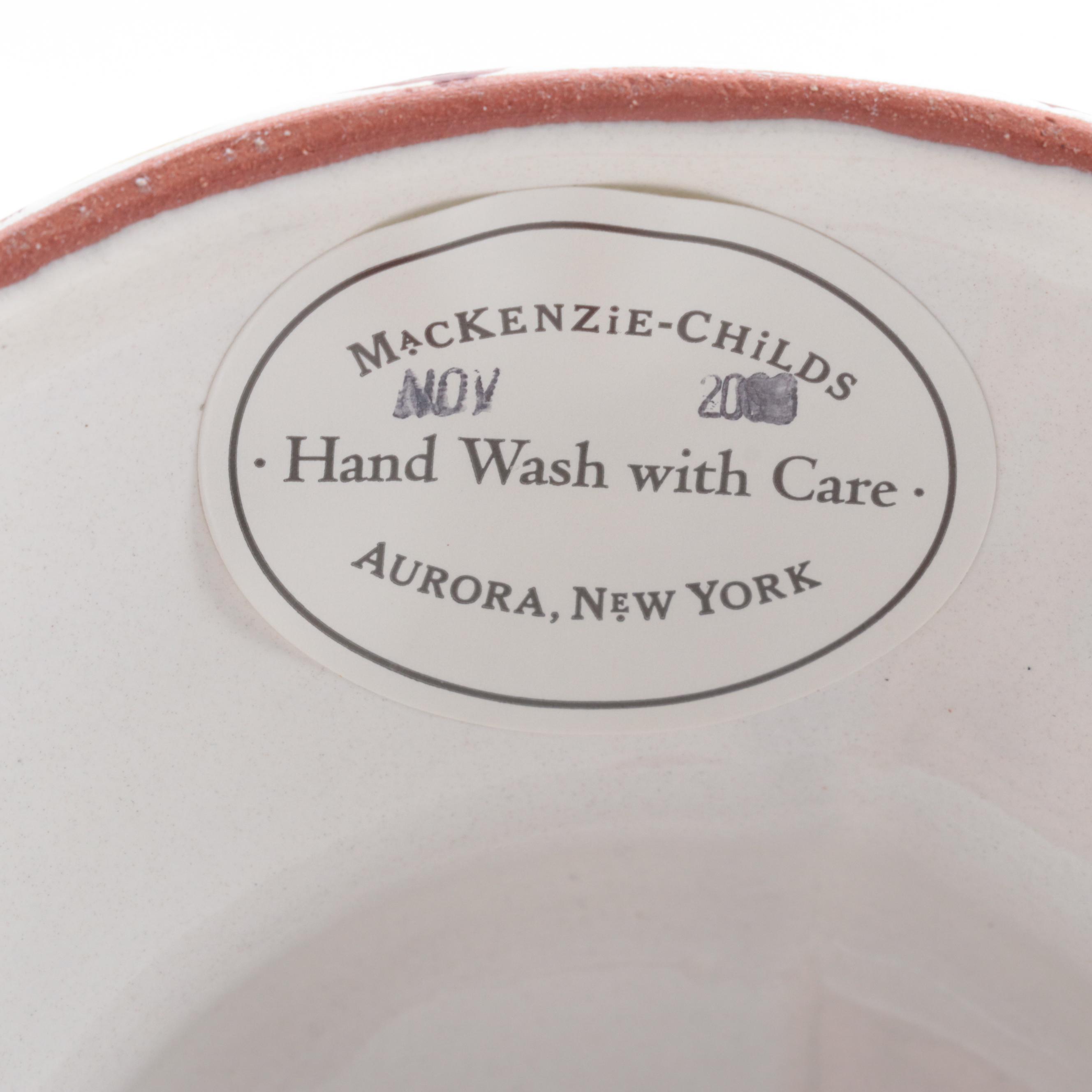 MacKenzie-Childs "Argyle" Hand-Painted Earthenware Urn Vase, 2009