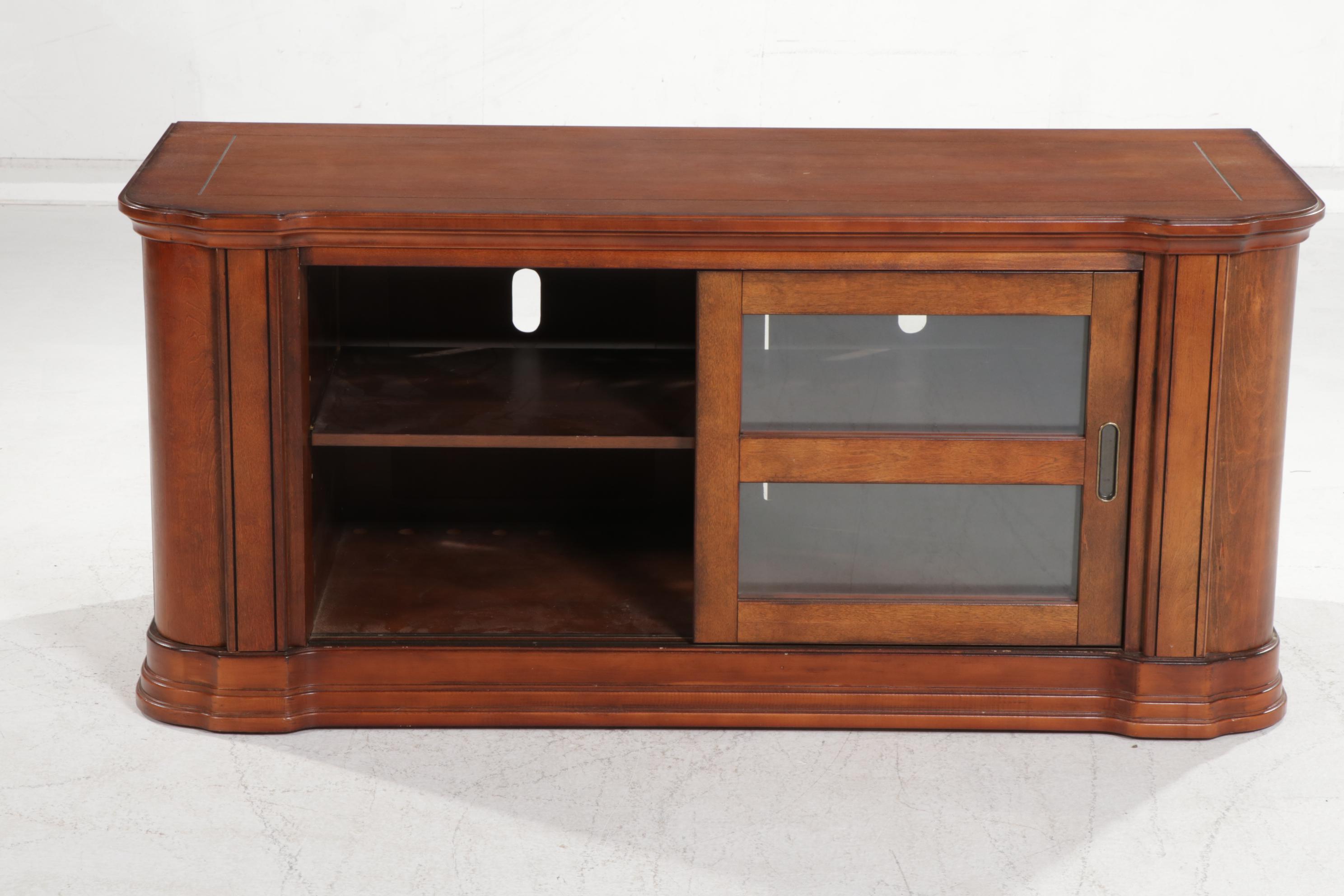 Altra Furniture Wood-Grained and Glass Door Media Console Cabinet