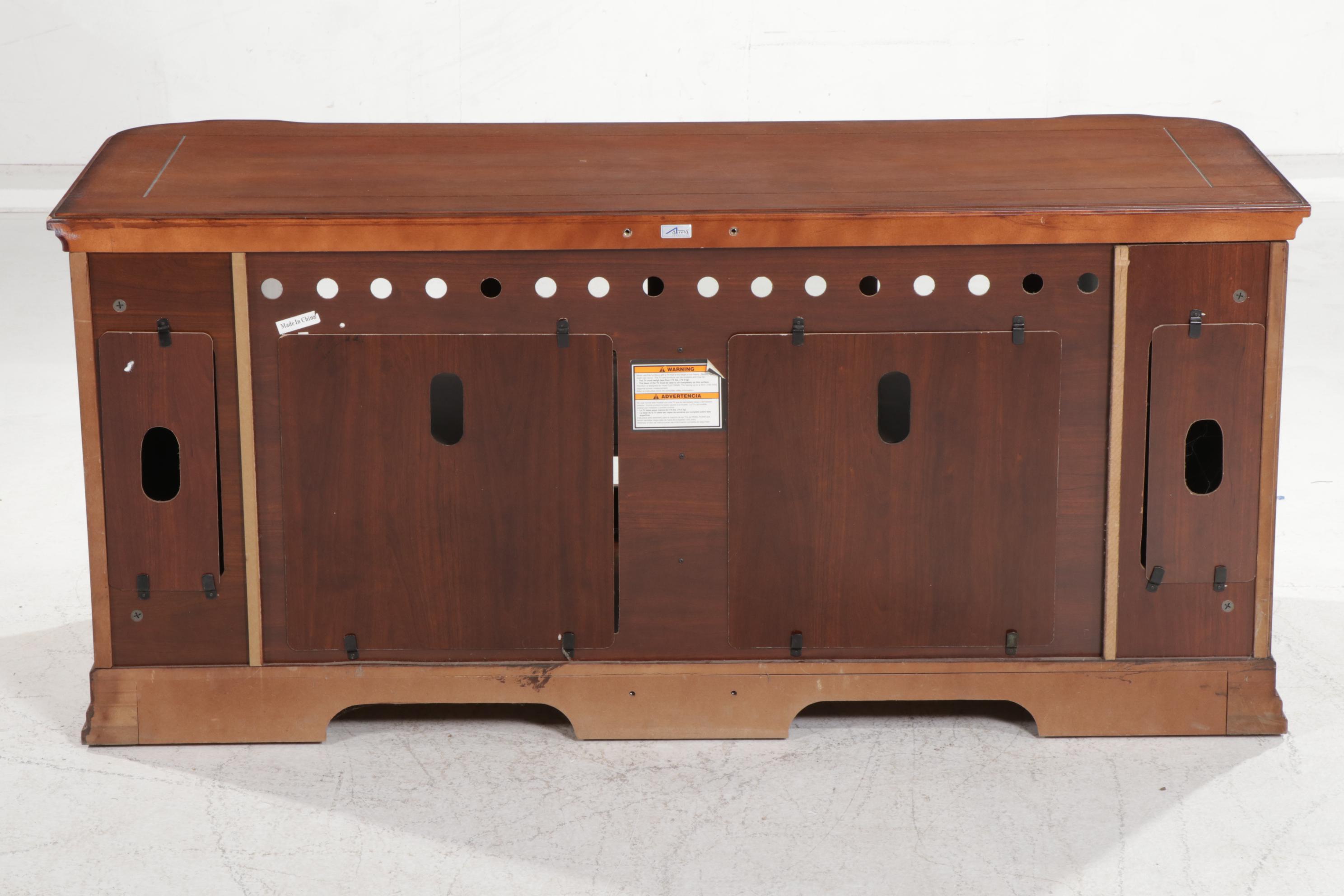 Altra Furniture Wood-Grained and Glass Door Media Console Cabinet