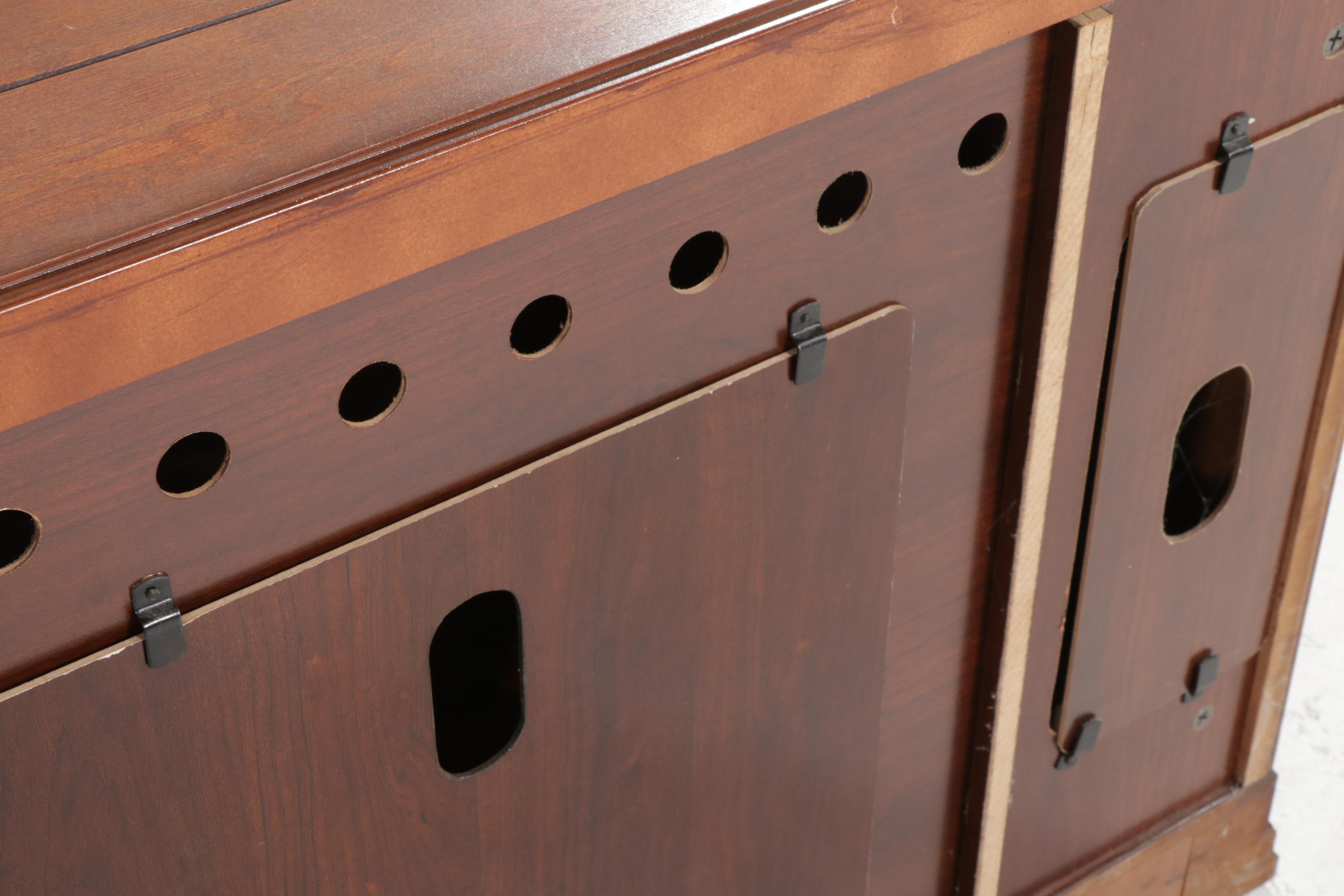 Altra Furniture Wood-Grained and Glass Door Media Console Cabinet
