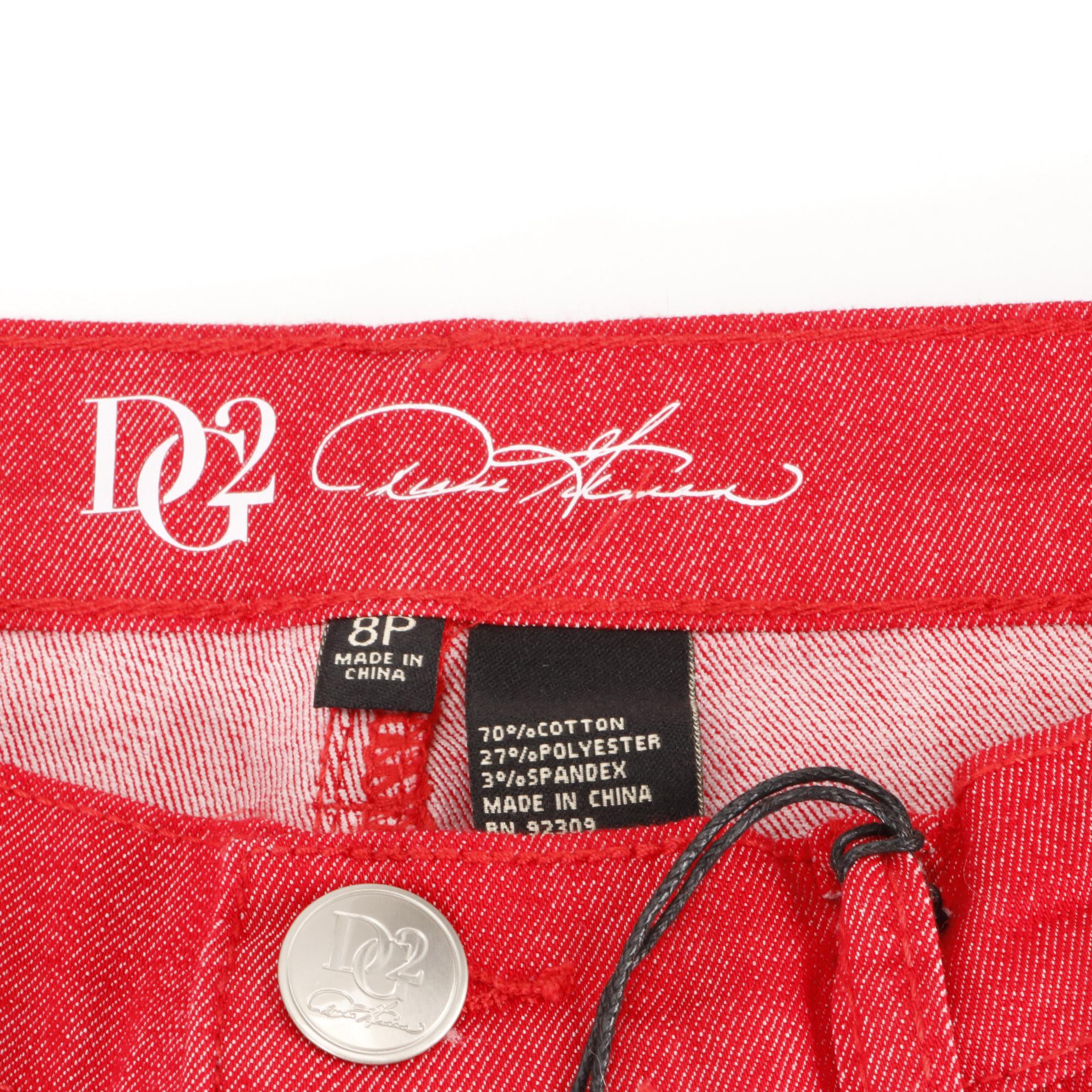 DG2 Five Pocket Bootcut Jeans in Denim and Colors with Cropped Jeans in Red