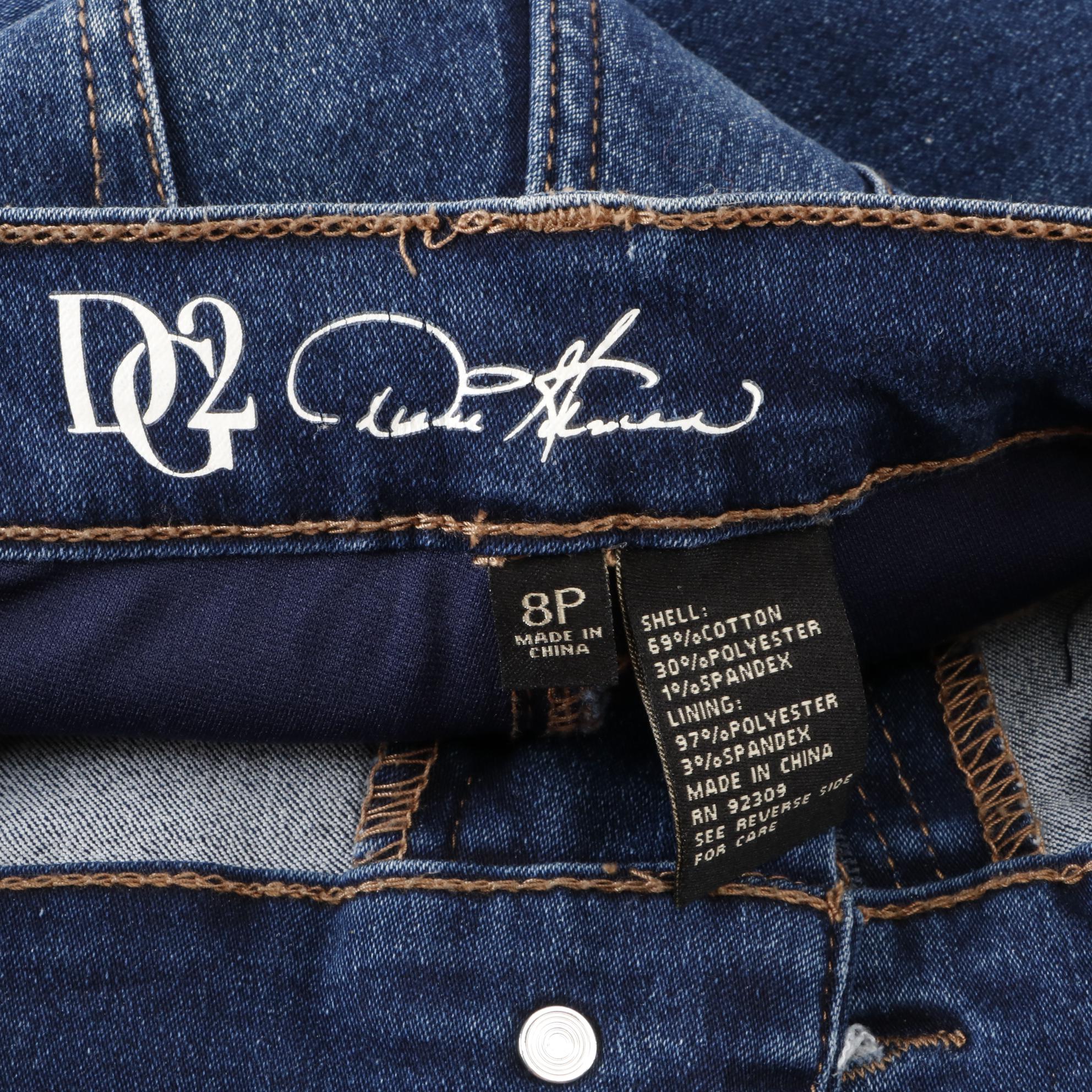 DG2 Five Pocket Bootcut Jeans in Denim and Colors with Cropped Jeans in Red