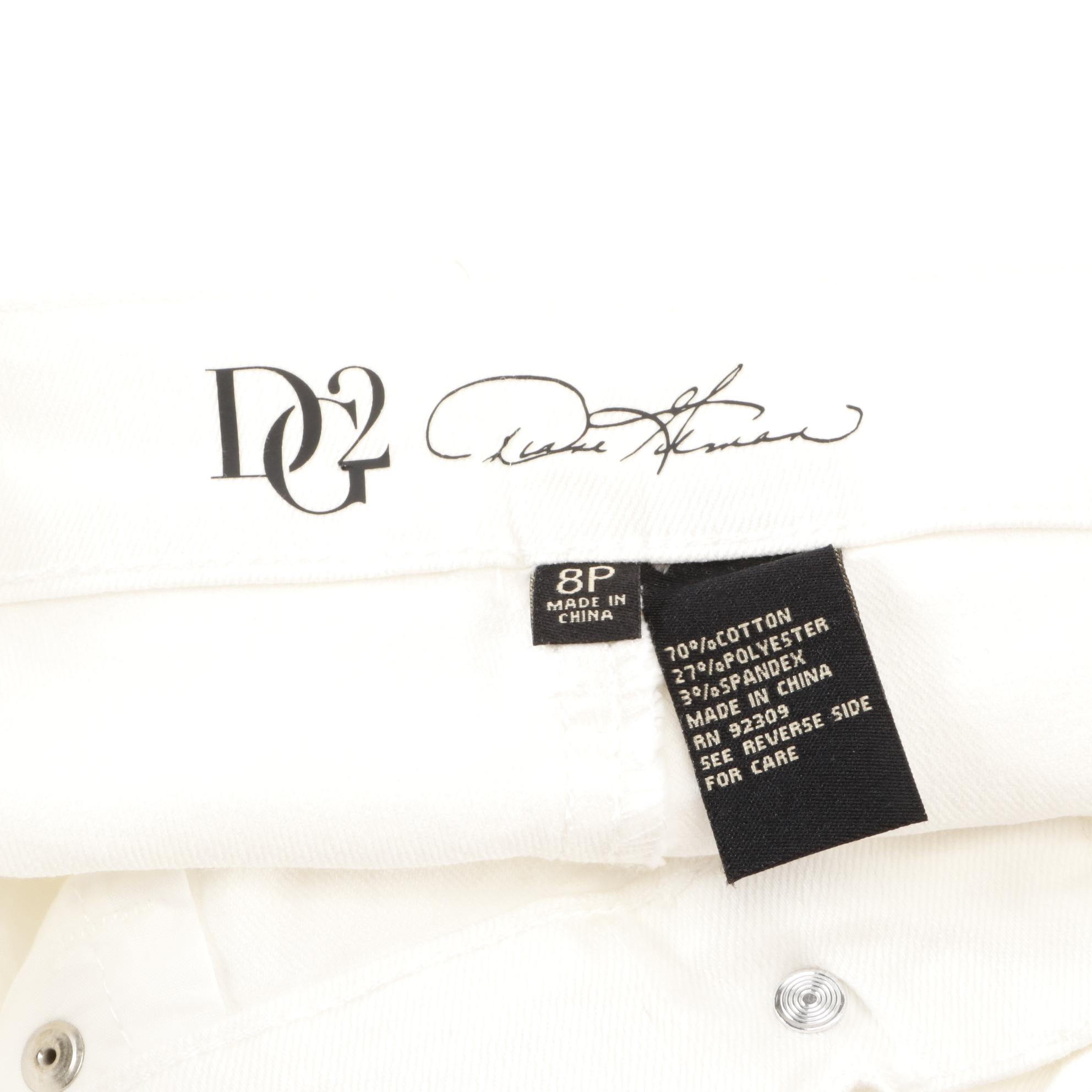 DG2 Five Pocket Bootcut Jeans in Denim and Colors with Cropped Jeans in Red