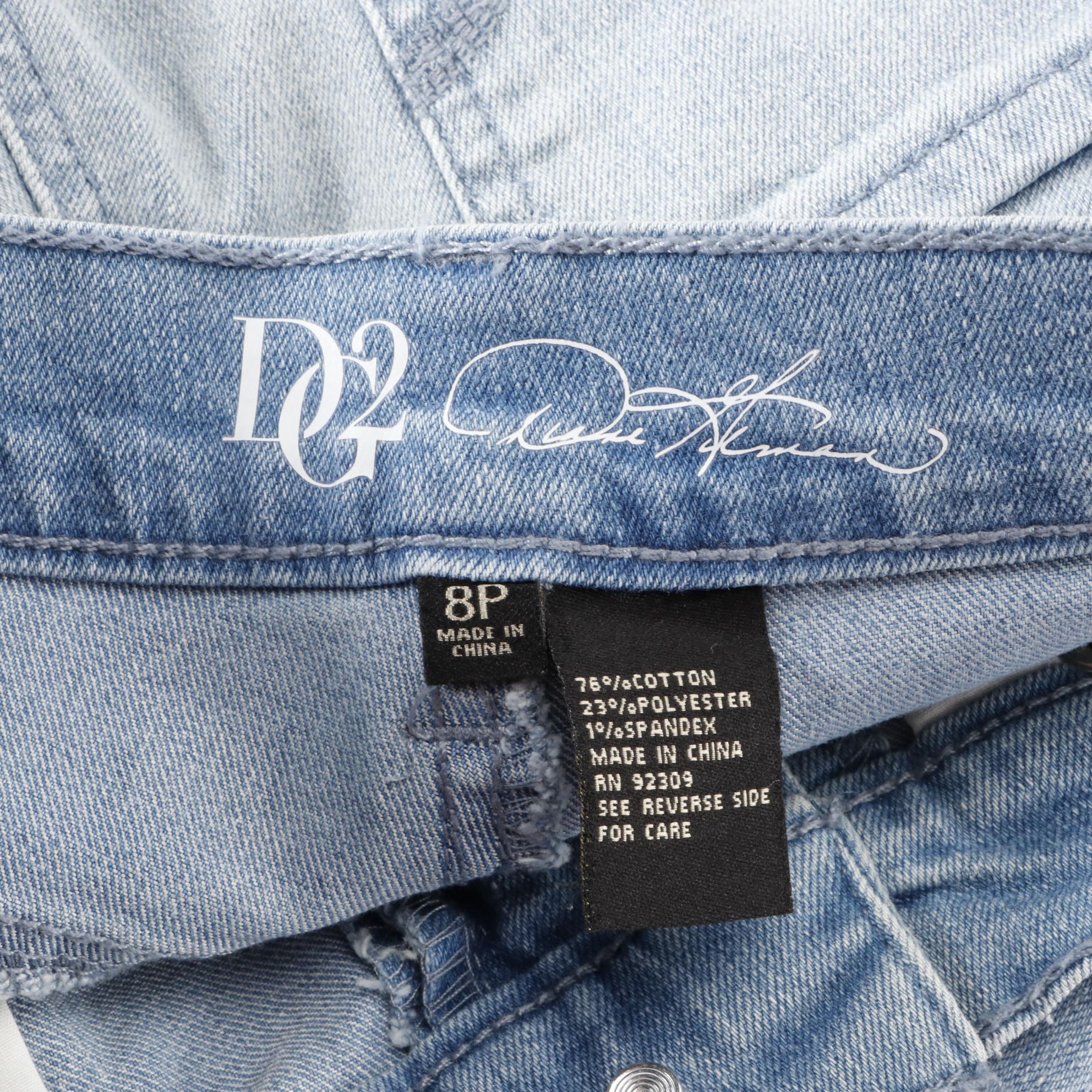 DG2 Five Pocket Bootcut Jeans in Denim and Colors with Cropped Jeans in Red