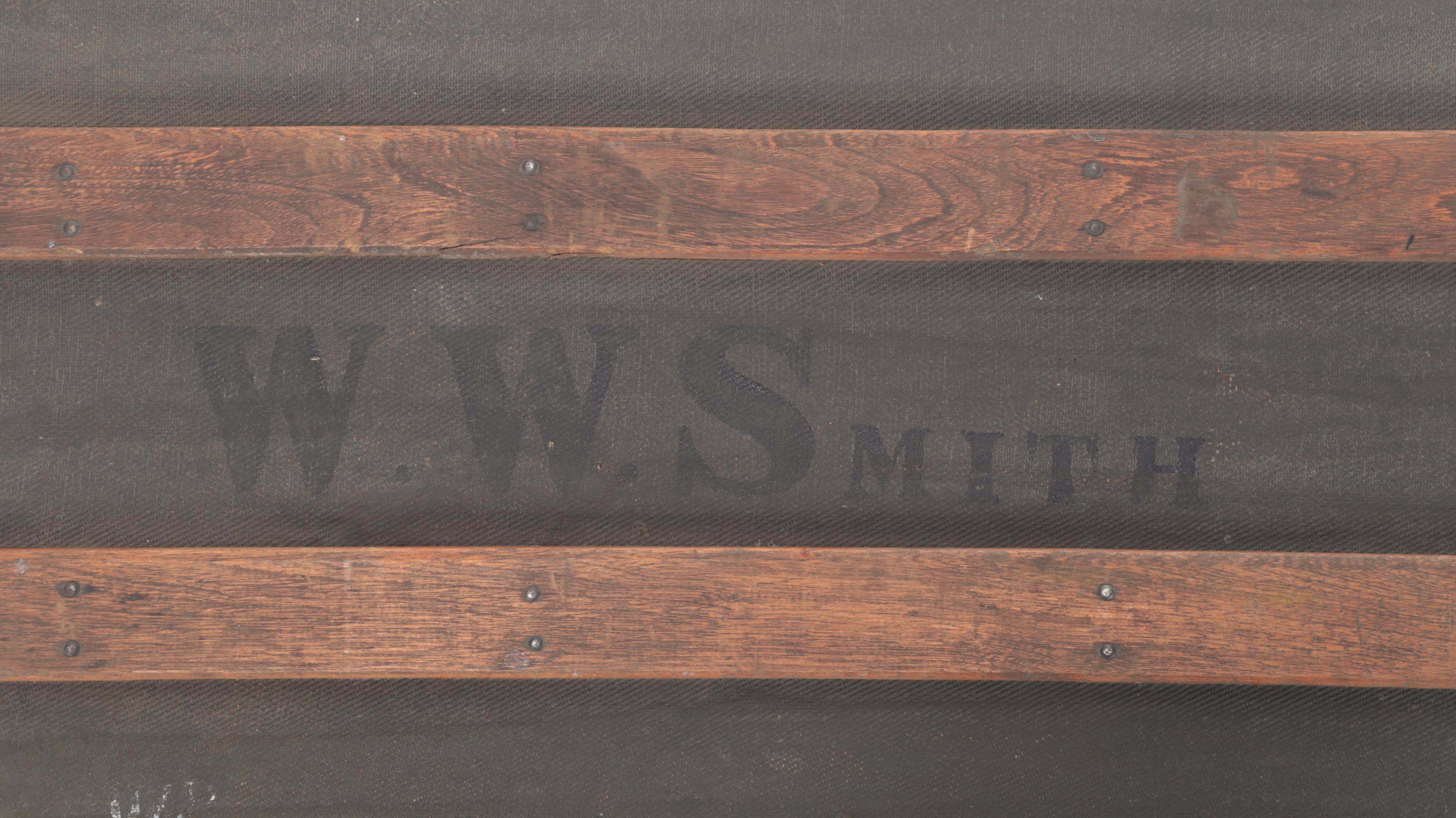 Late Victorian Metal-Mounted Flat-Top Steamer Trunk, Late 19th/ Early 20th C.