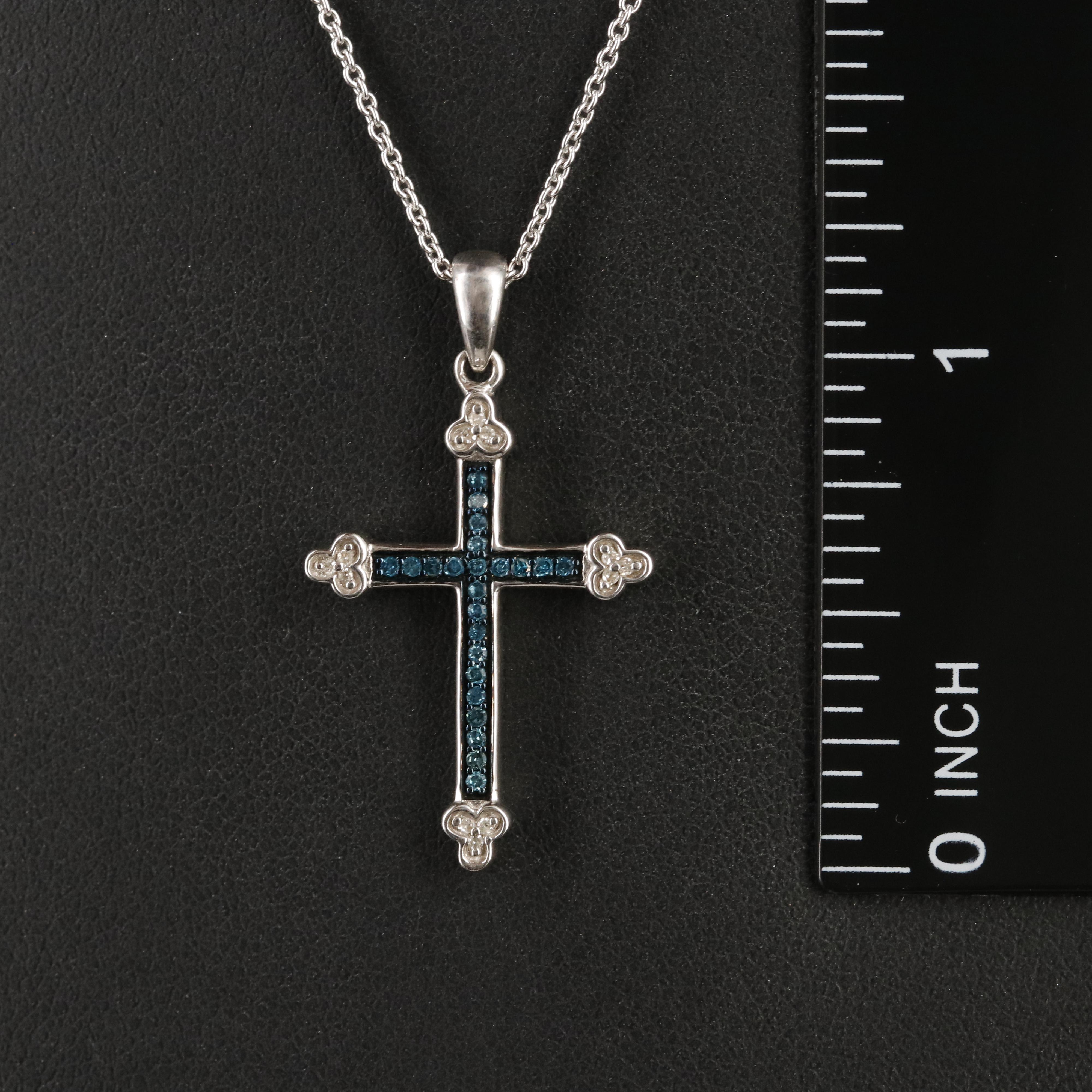 Sterling Diamond Apostles Cross Necklace