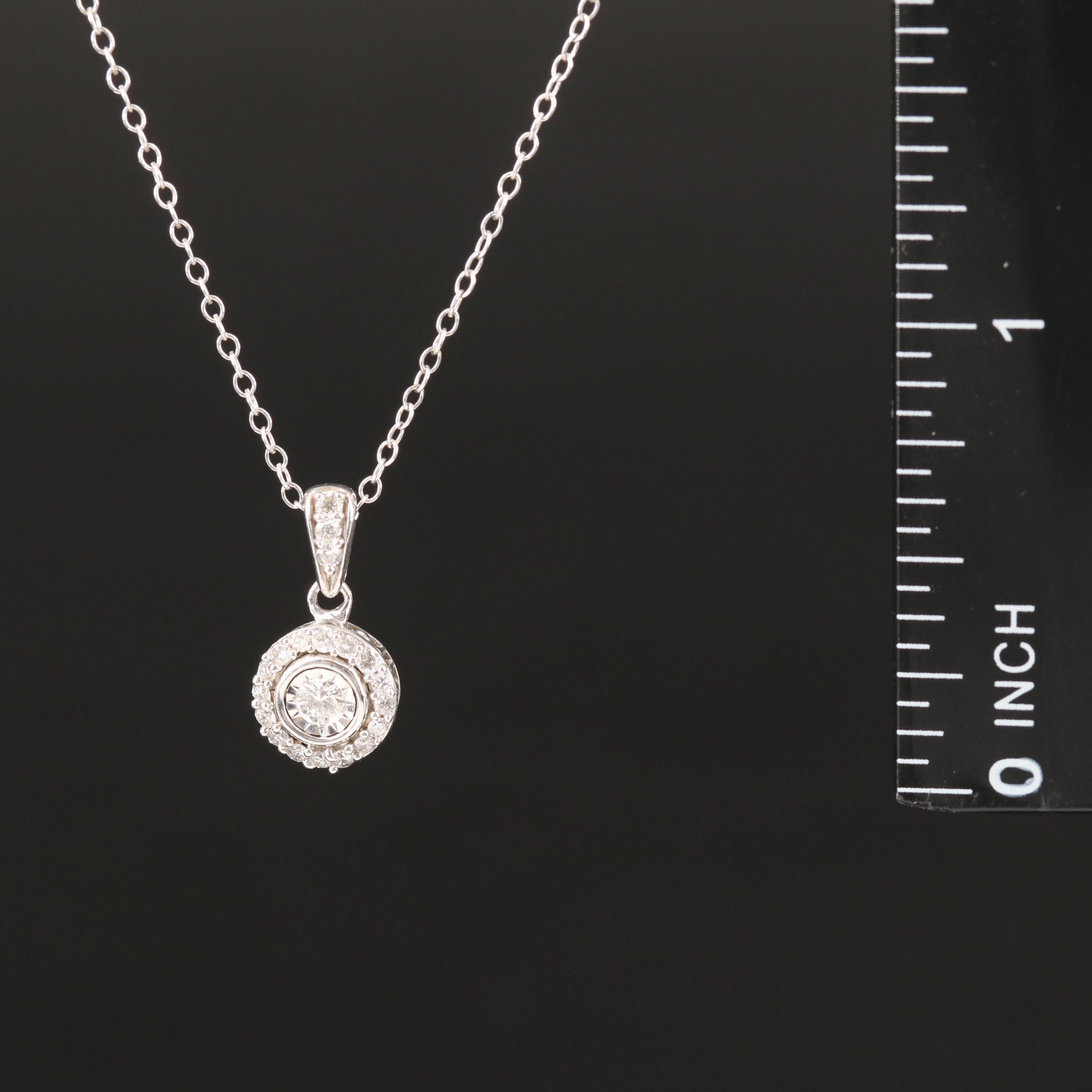 Sterling Diamond Pendant Necklace