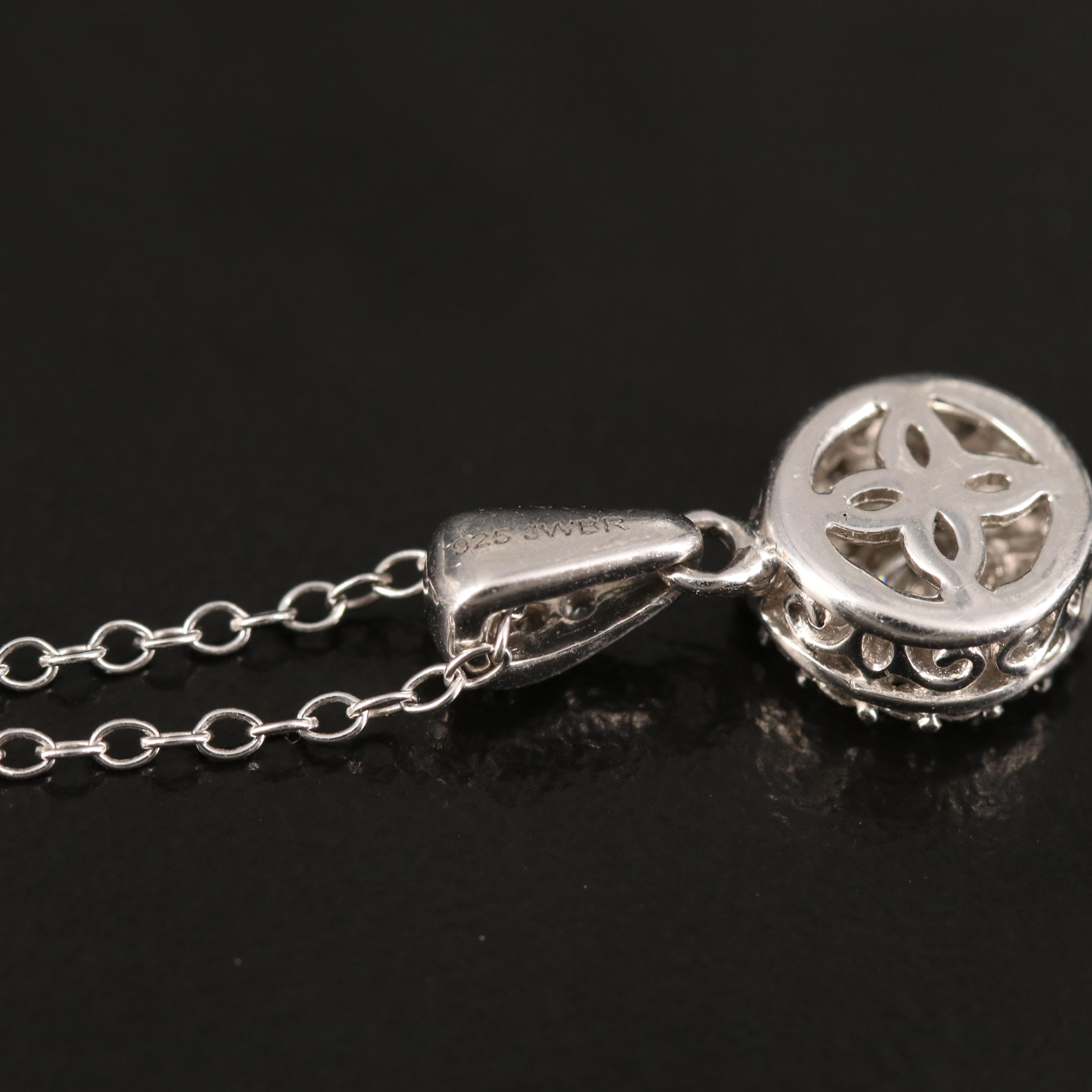 Sterling Diamond Pendant Necklace