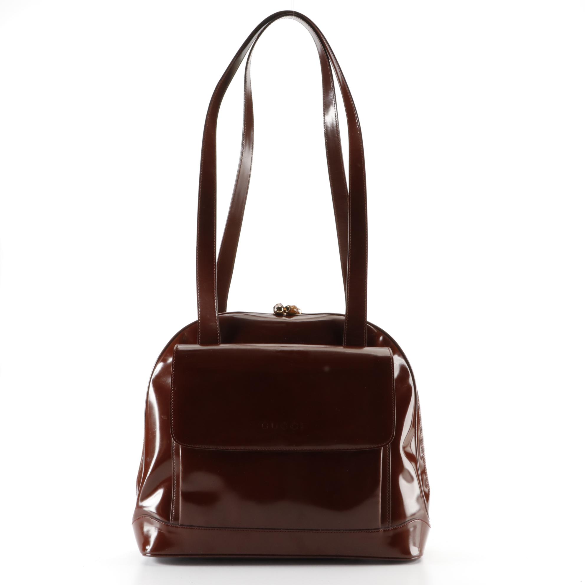 Gucci Glazed Leather Dome Top Shoulder Bag