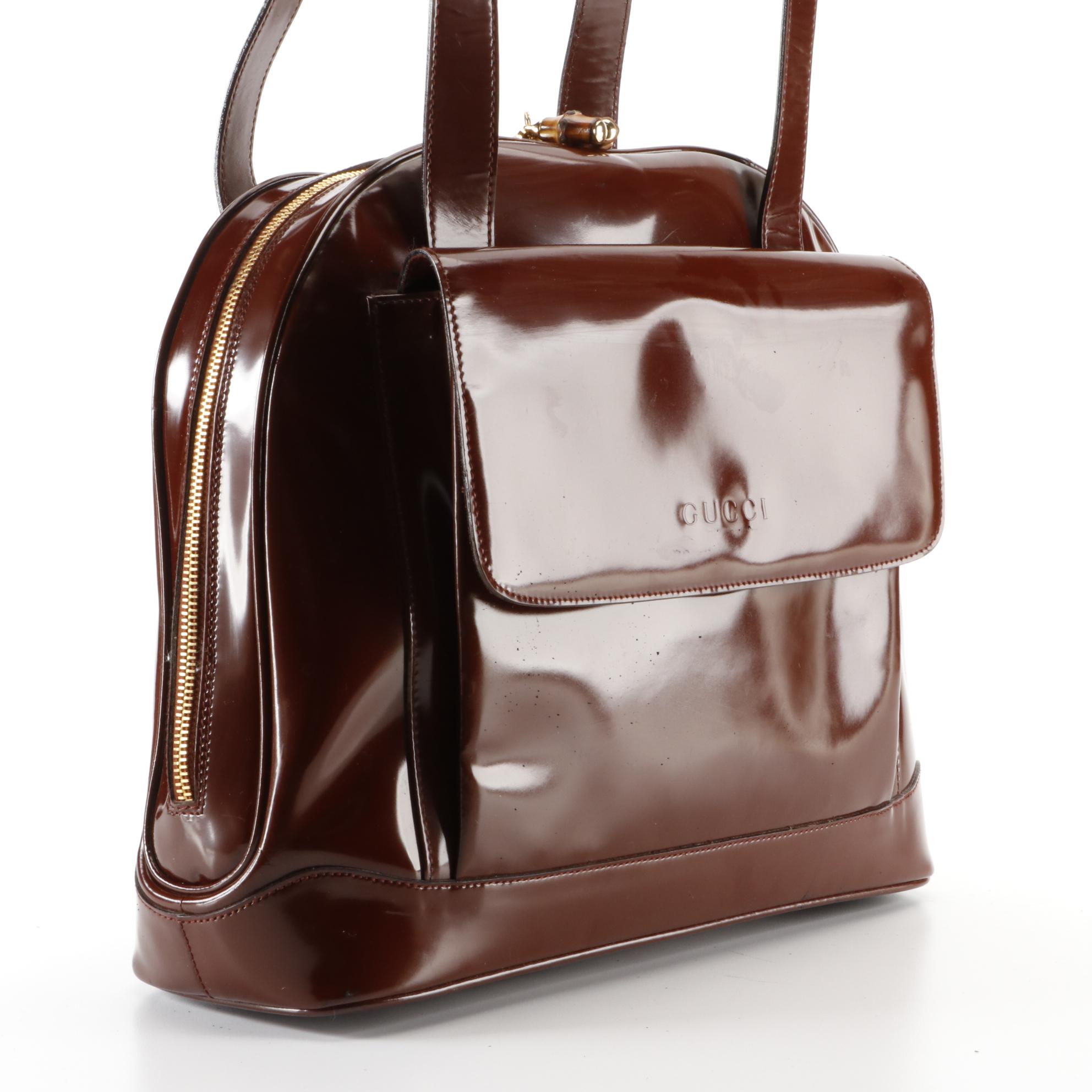 Gucci Glazed Leather Dome Top Shoulder Bag