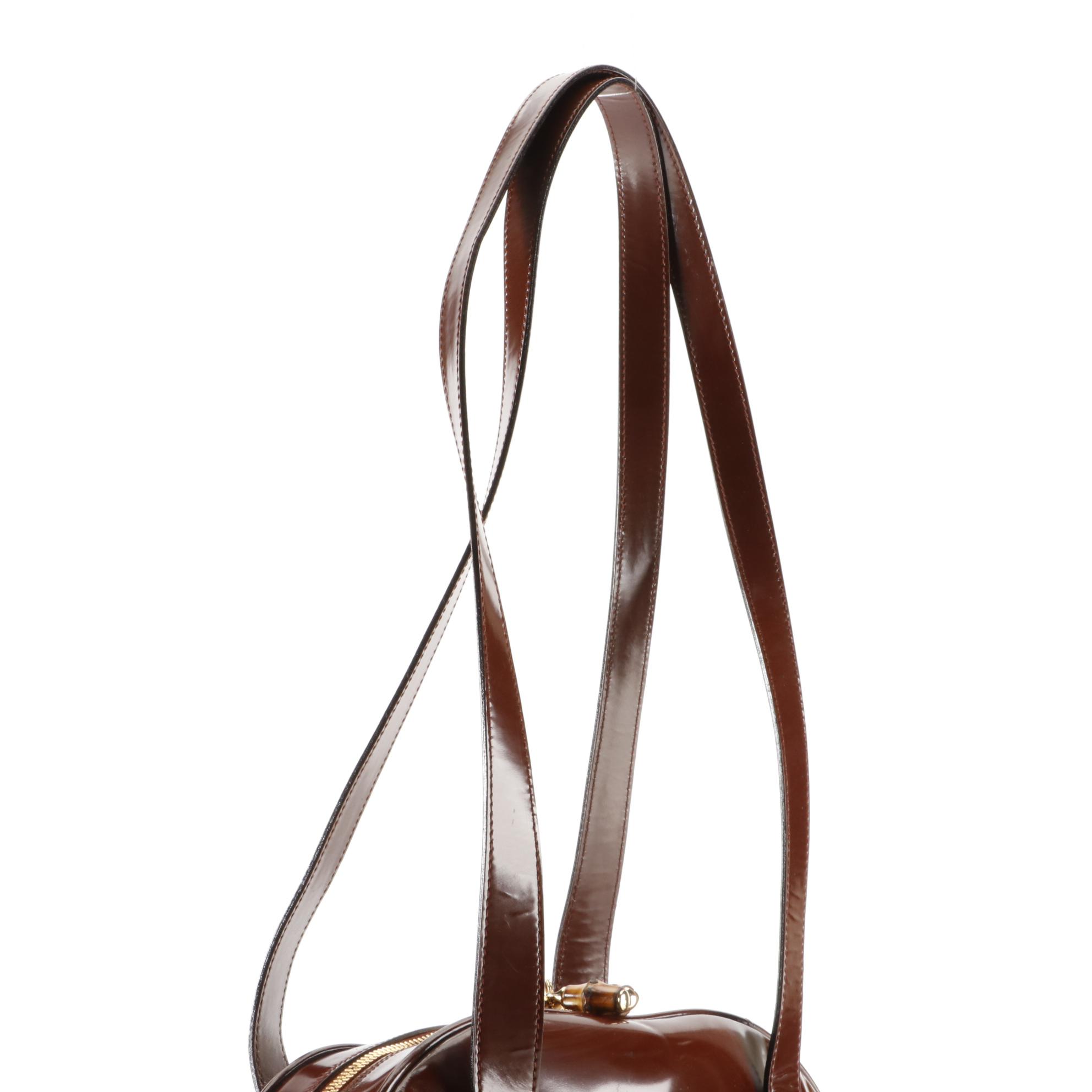 Gucci Glazed Leather Dome Top Shoulder Bag