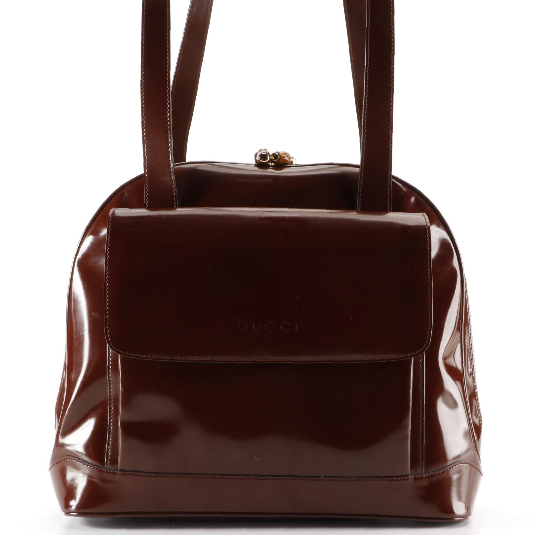 Gucci Glazed Leather Dome Top Shoulder Bag