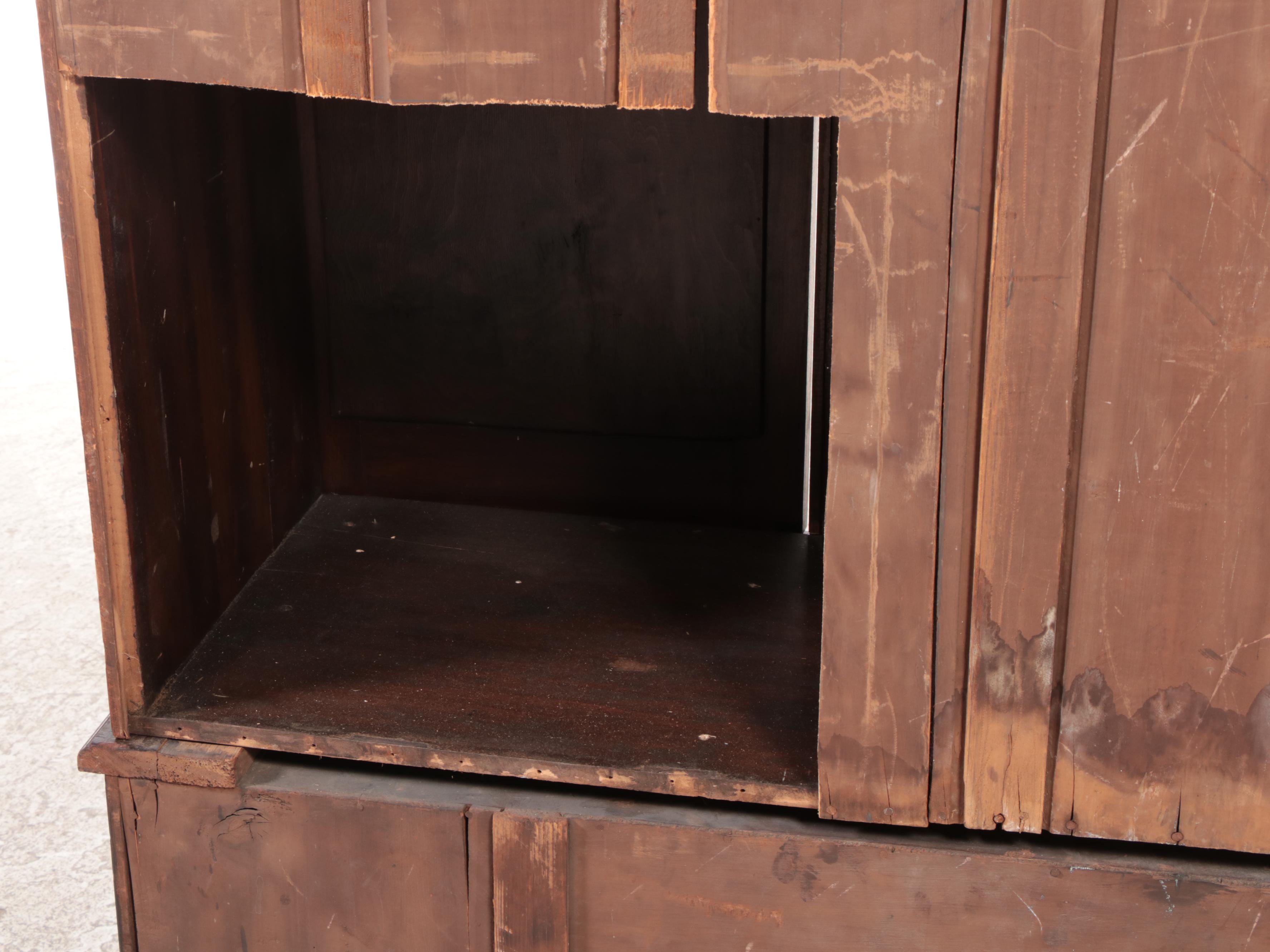 Art Nouveau Carved and Burl Walnut Wardrobe, Early 20th Century