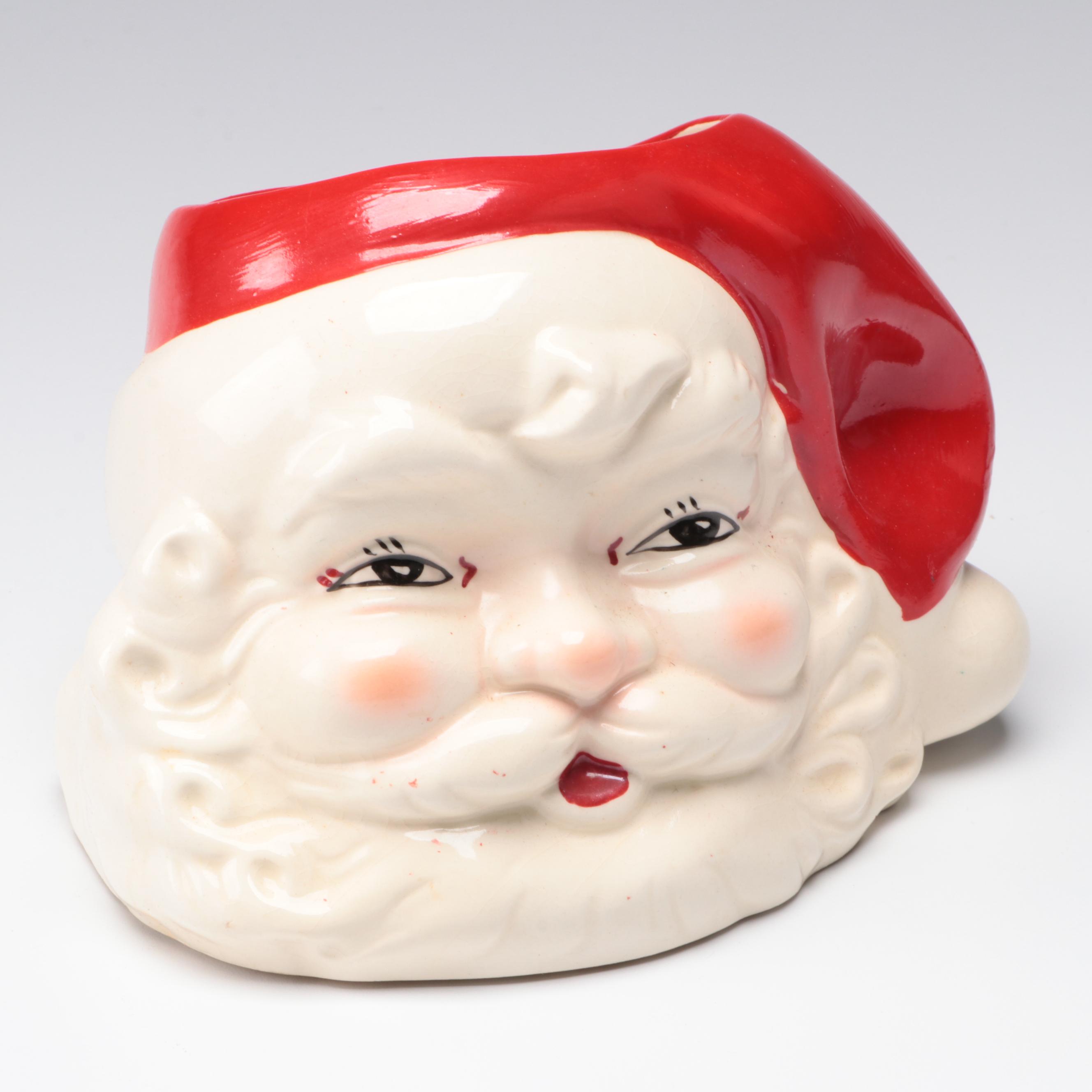 Dan Brechner Ceramic Figural Decanter Set with Other Christmas Décor