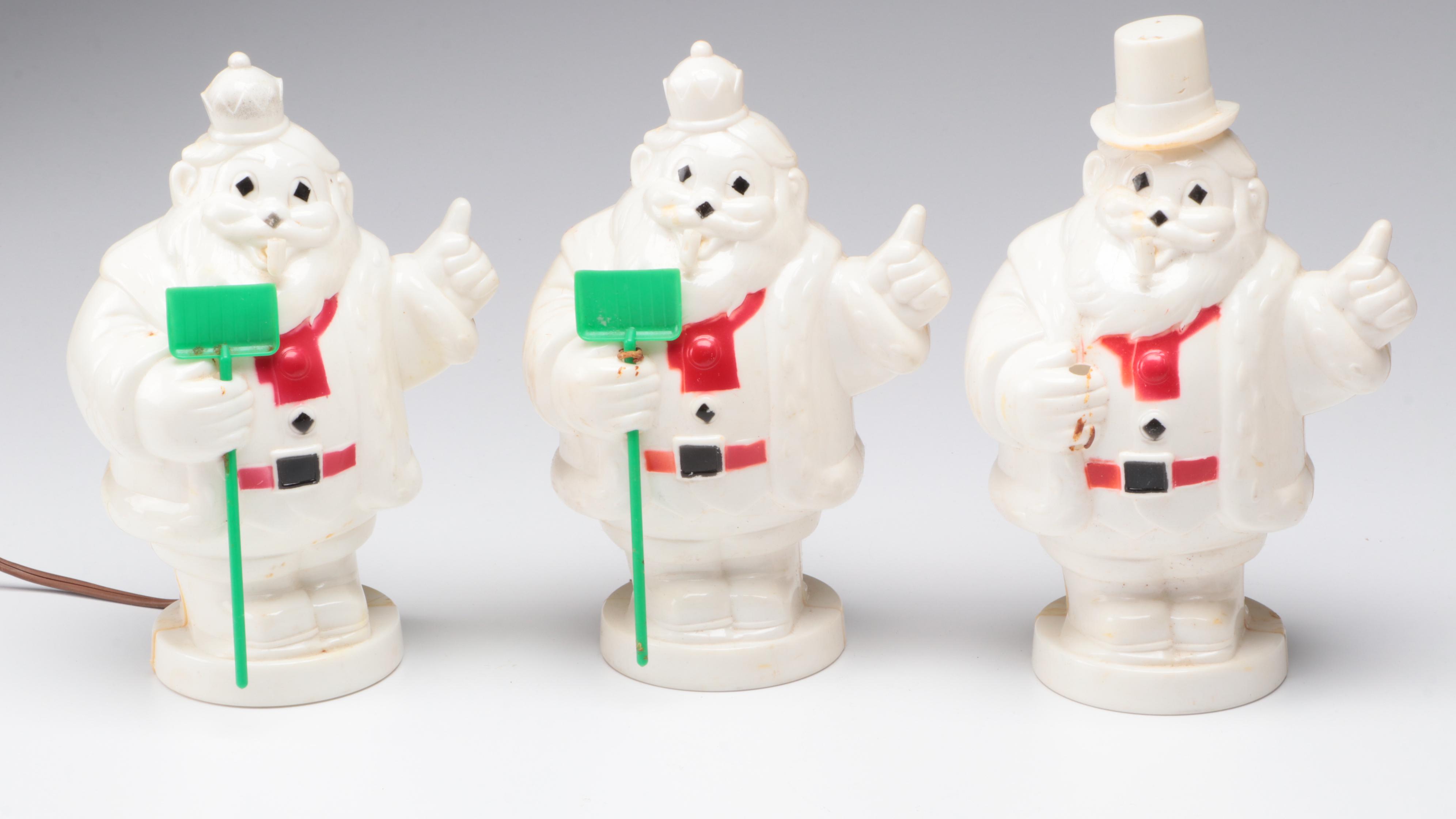 Dan Brechner Ceramic Figural Decanter Set with Other Christmas Décor