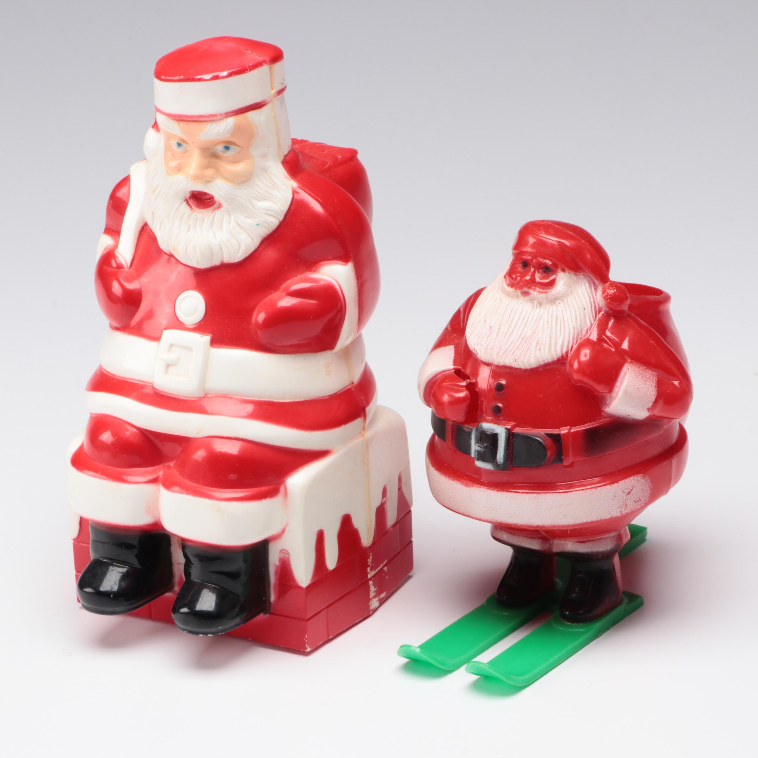Dan Brechner Ceramic Figural Decanter Set with Other Christmas Décor