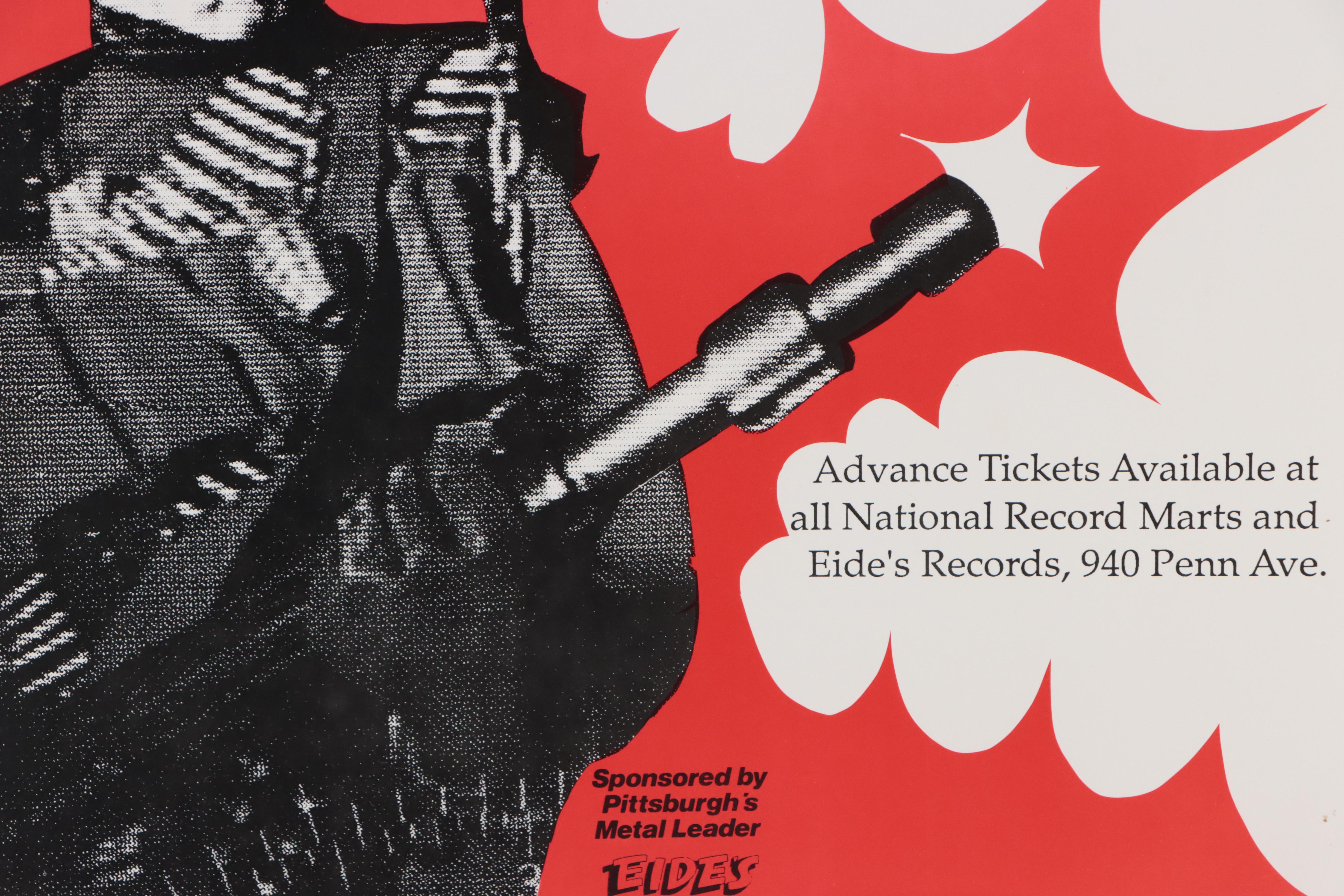 1988 Megadeth Pittsburgh Concert Poster