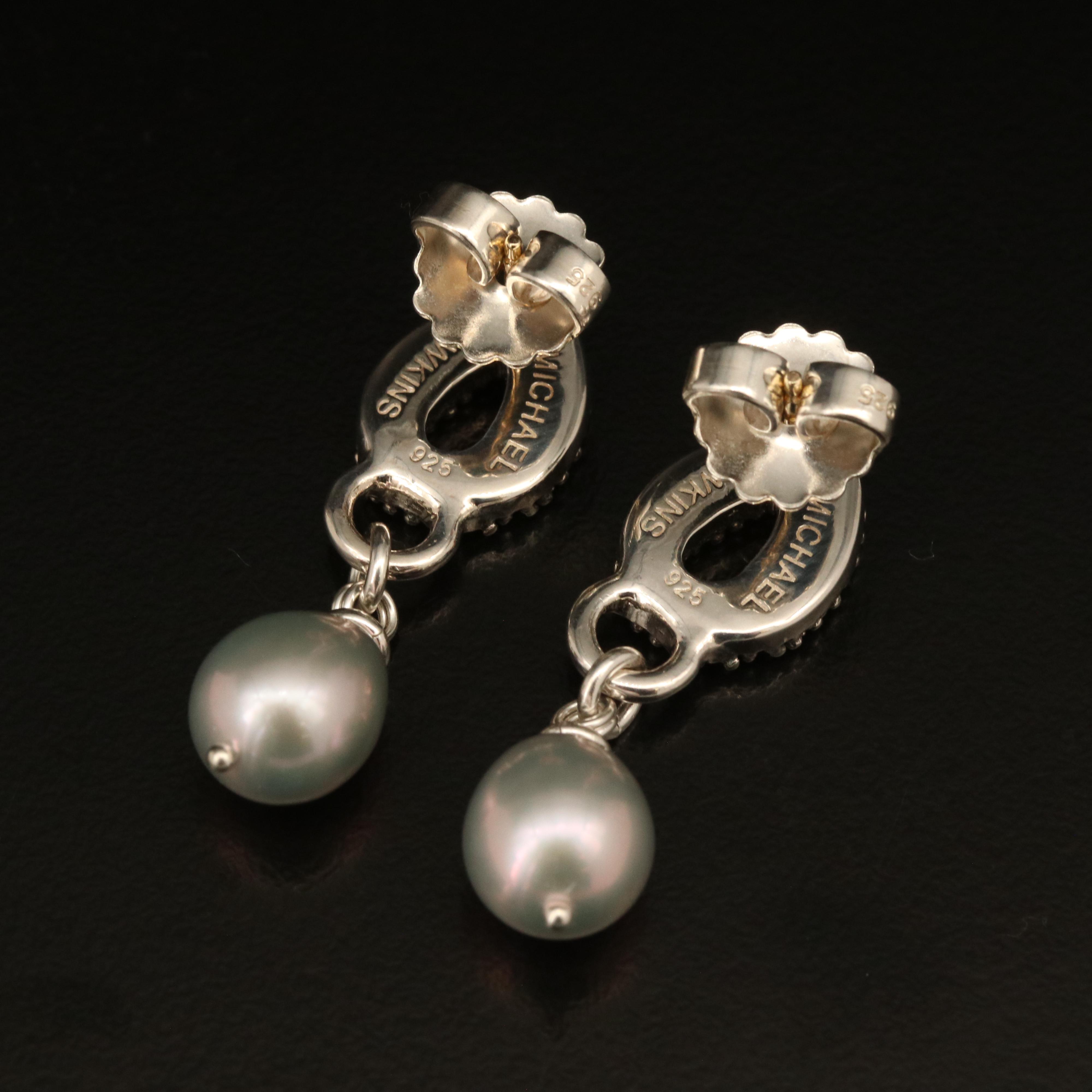 Michael Dawkins Sterling Pearl Earrings with 14K Accents
