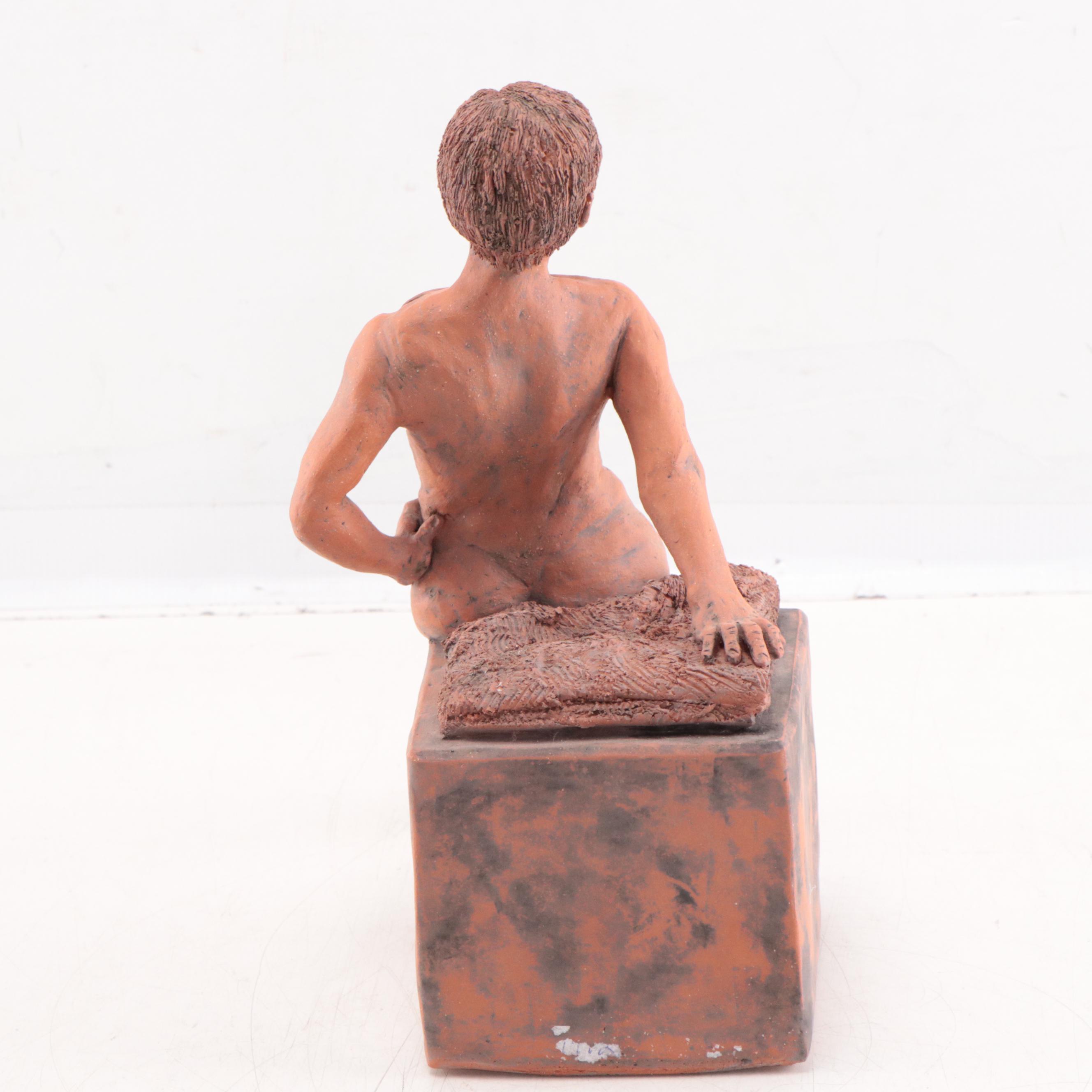 Terracotta Sculpture of Nude Figure, Late 20th Century