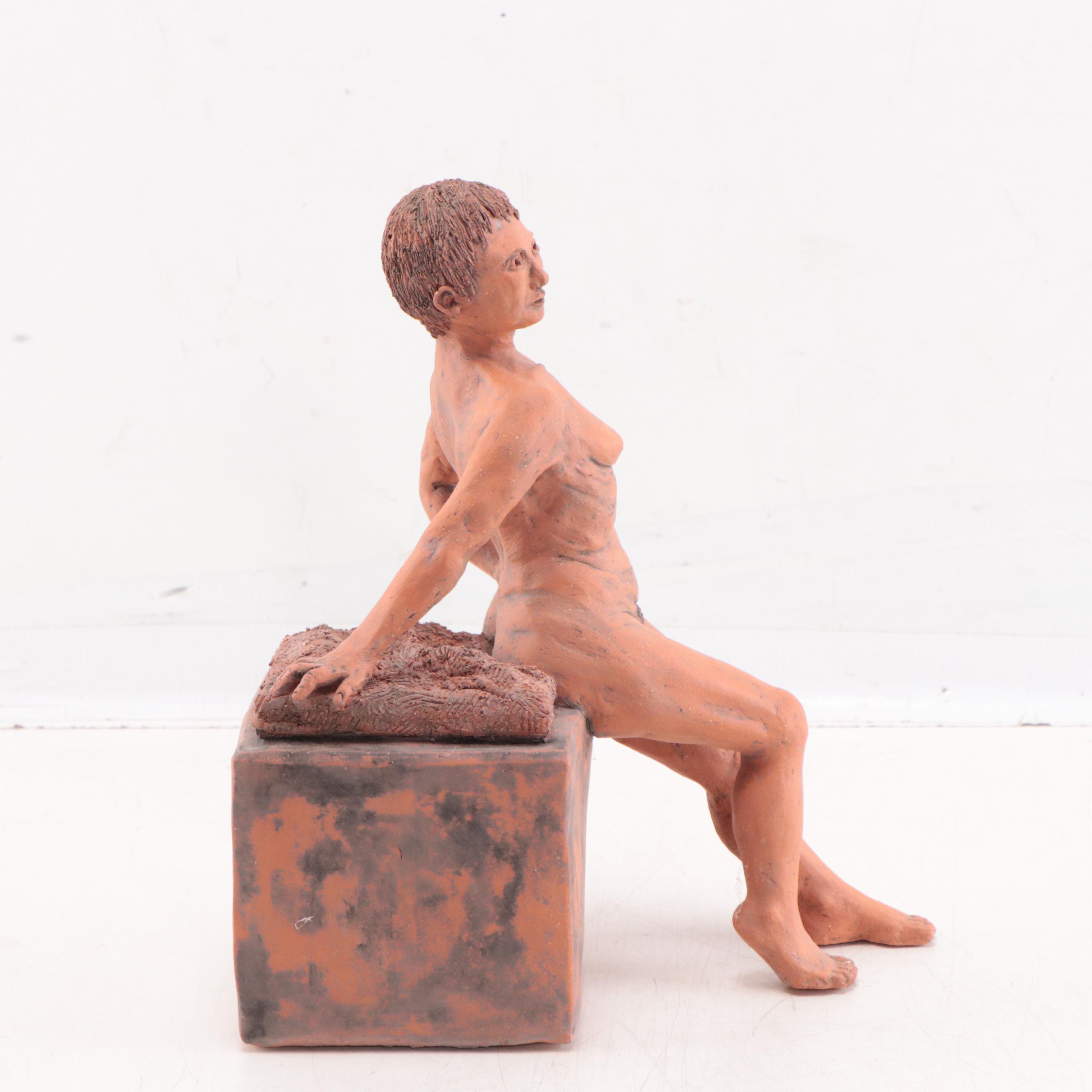 Terracotta Sculpture of Nude Figure, Late 20th Century