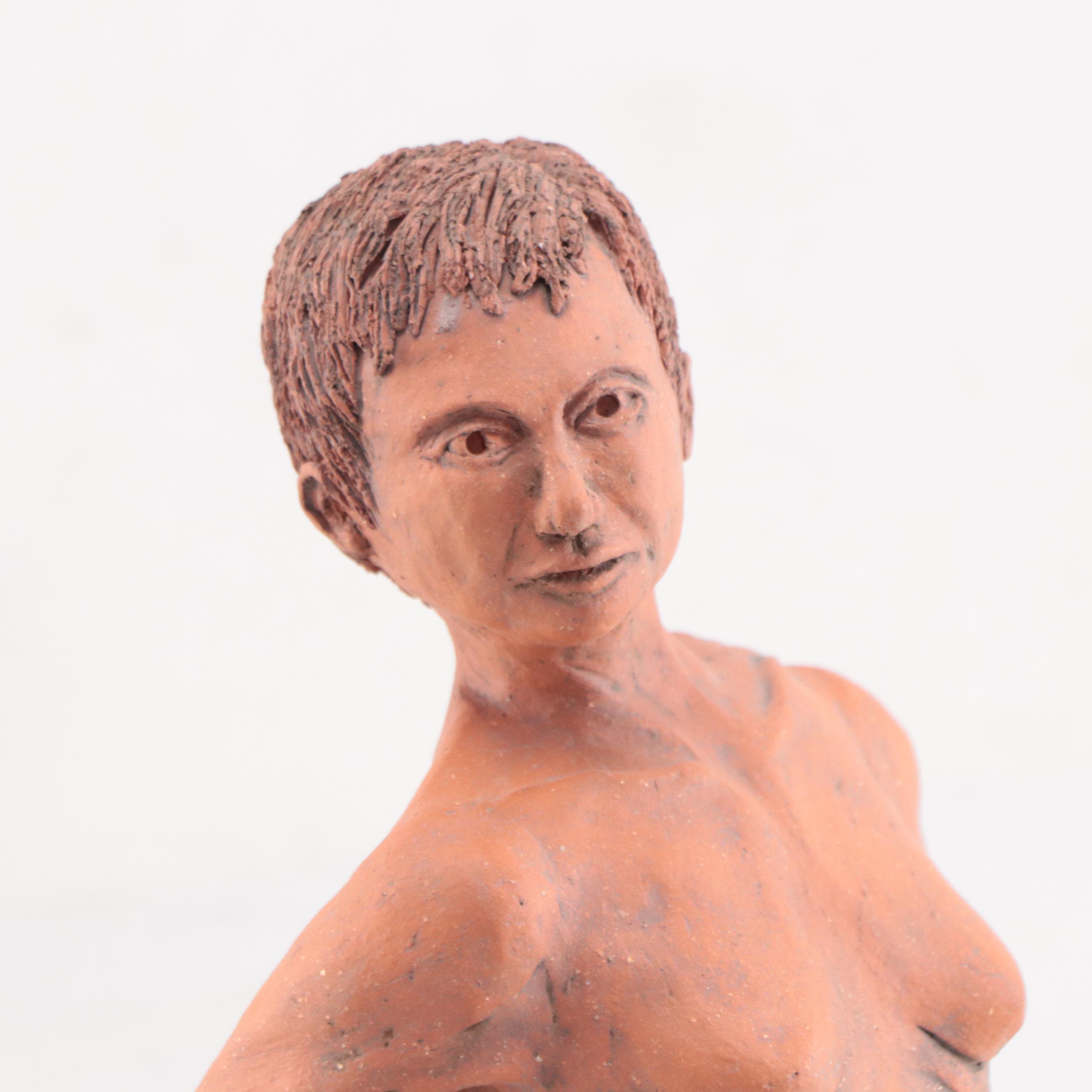Terracotta Sculpture of Nude Figure, Late 20th Century