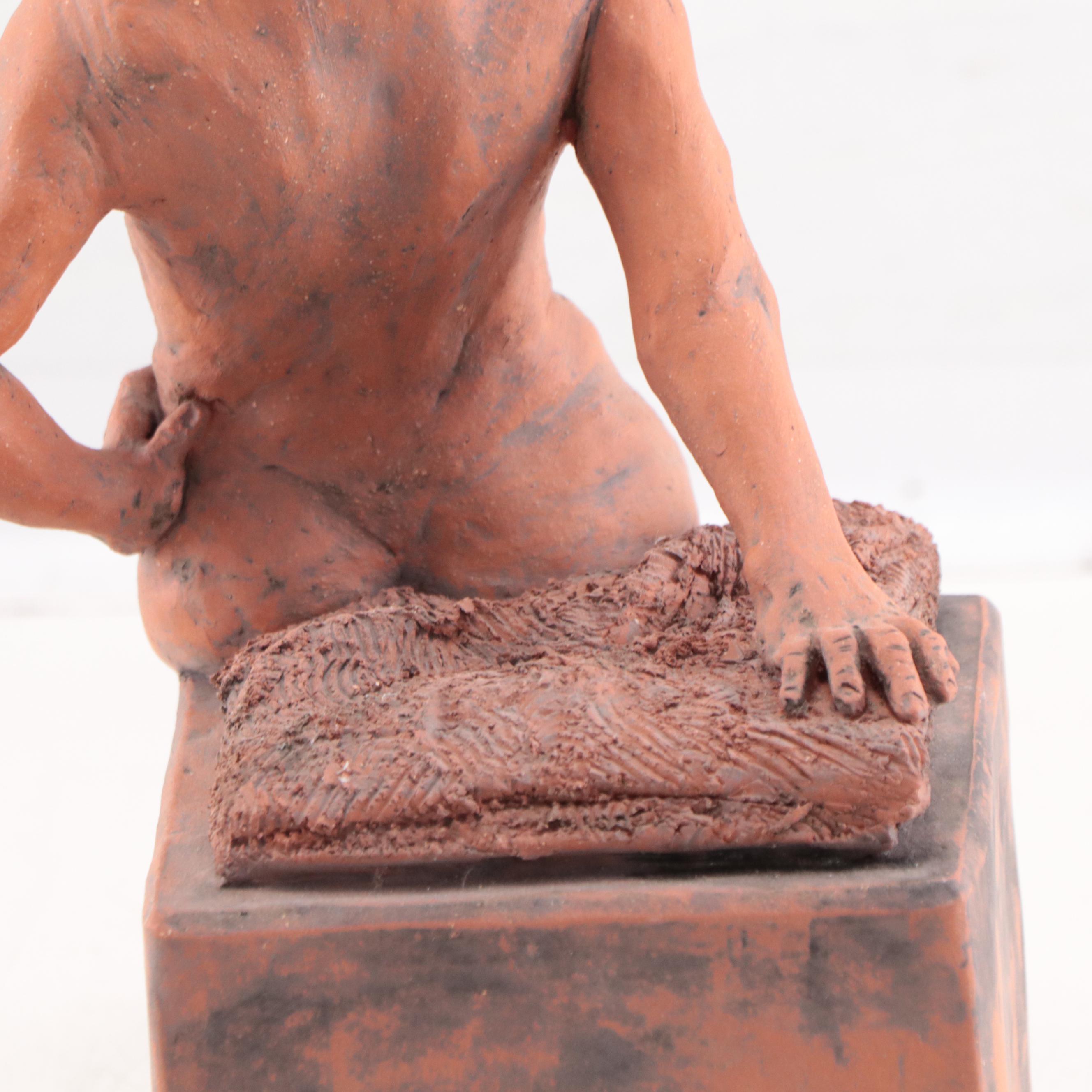 Terracotta Sculpture of Nude Figure, Late 20th Century