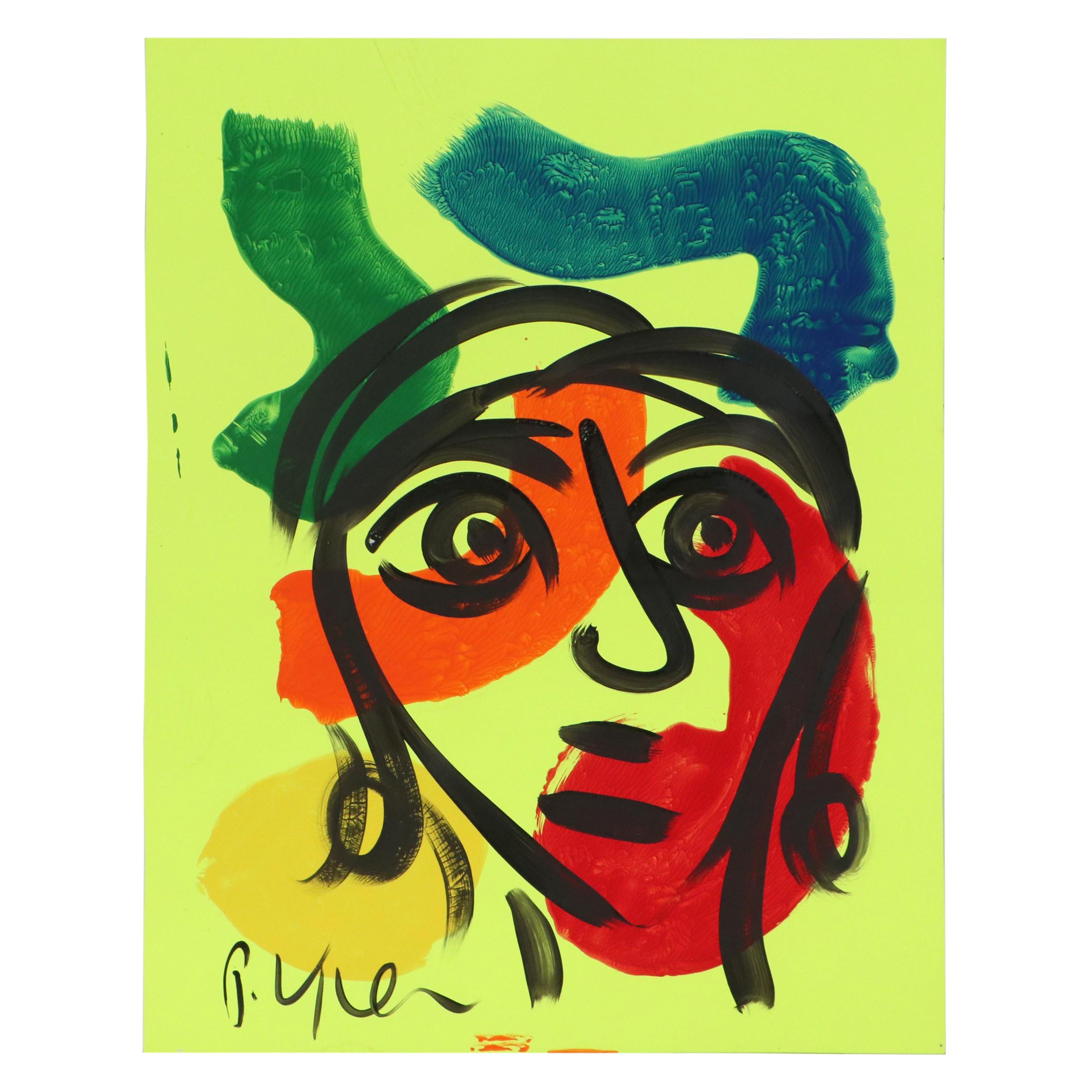 Peter Keil Abstract Portrait Acrylic Painting