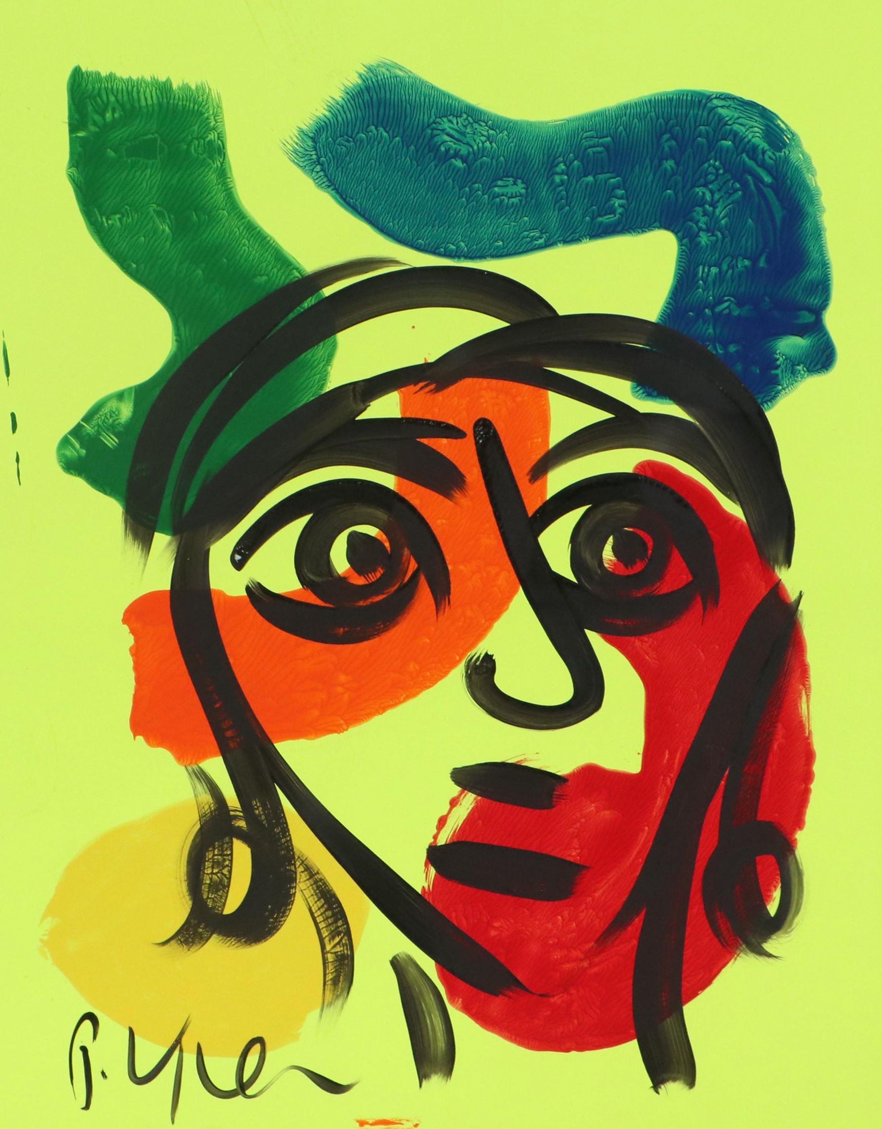 Peter Keil Abstract Portrait Acrylic Painting