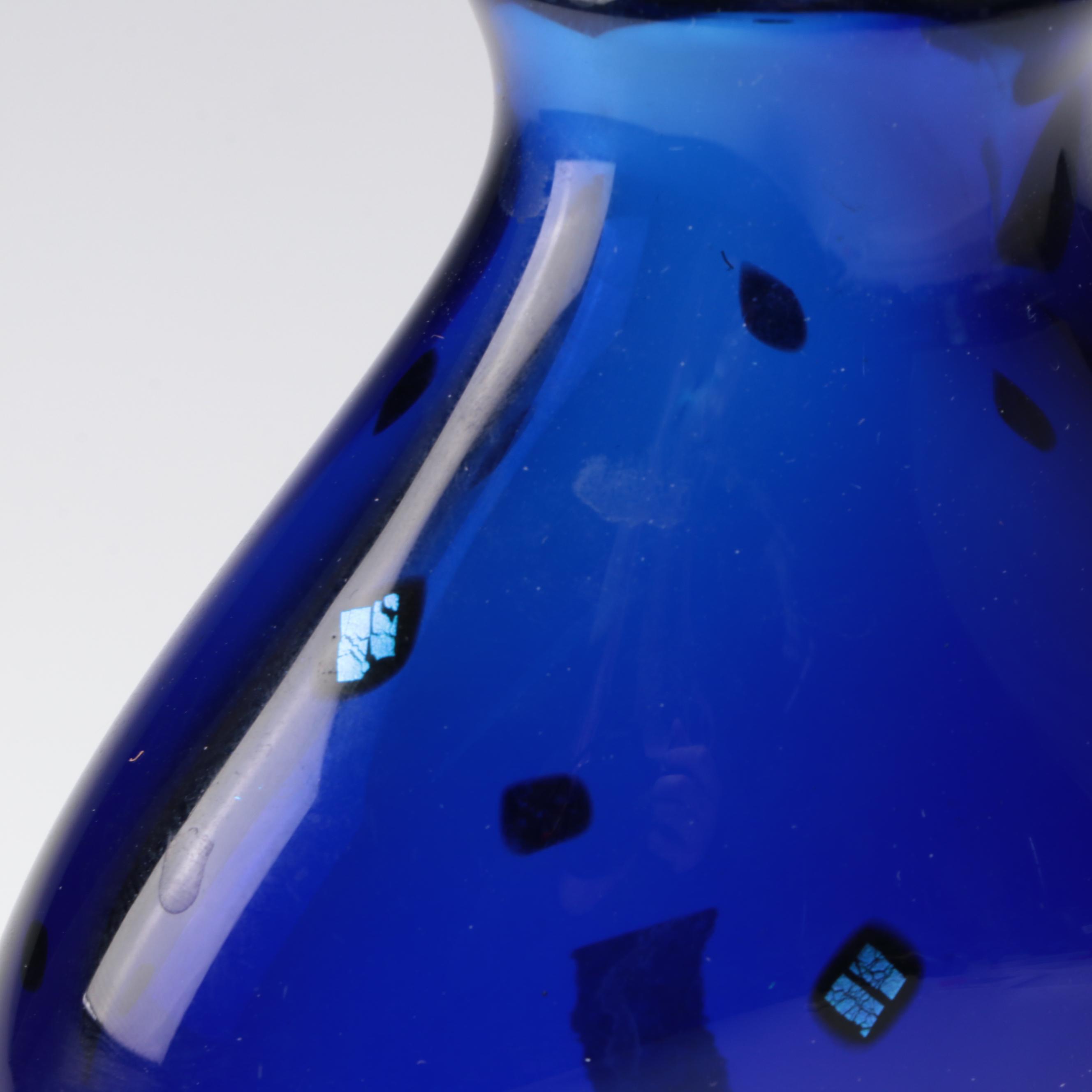 Artist Signed Cobalt Art Glass Vase