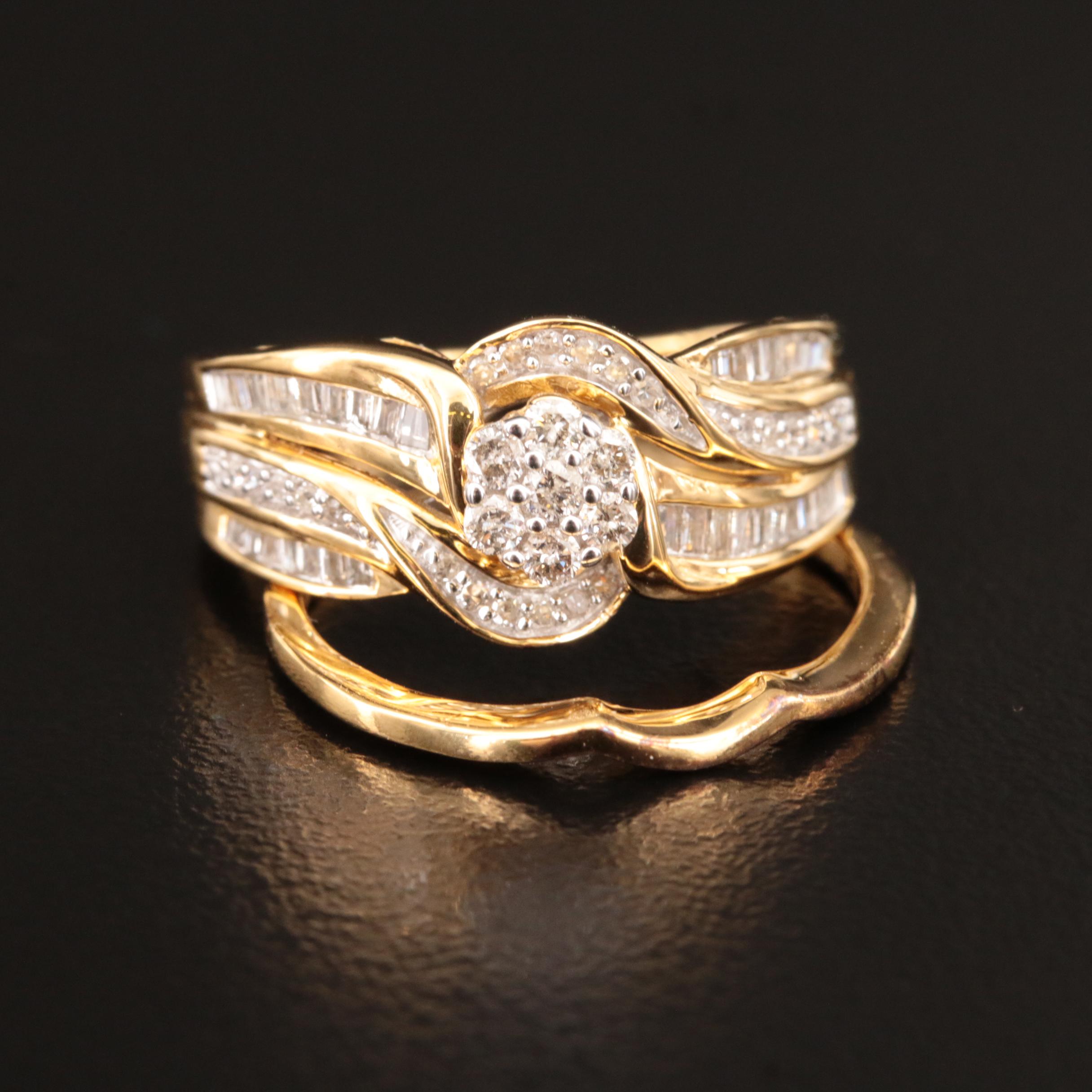 Sterling Diamond Ring Set