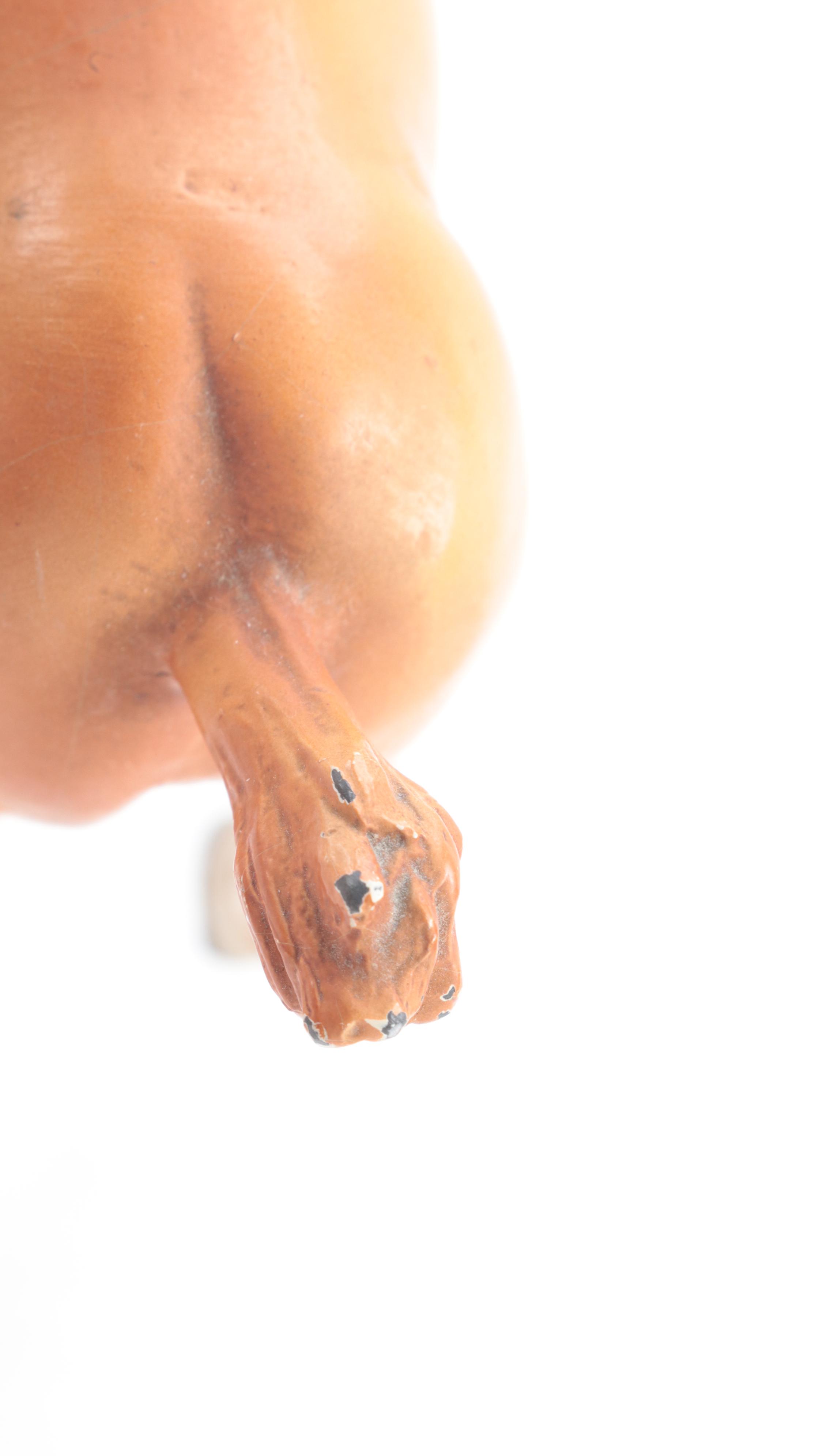 Painted Cast Metal Horse and Foal Figurines, Mid-20th Century