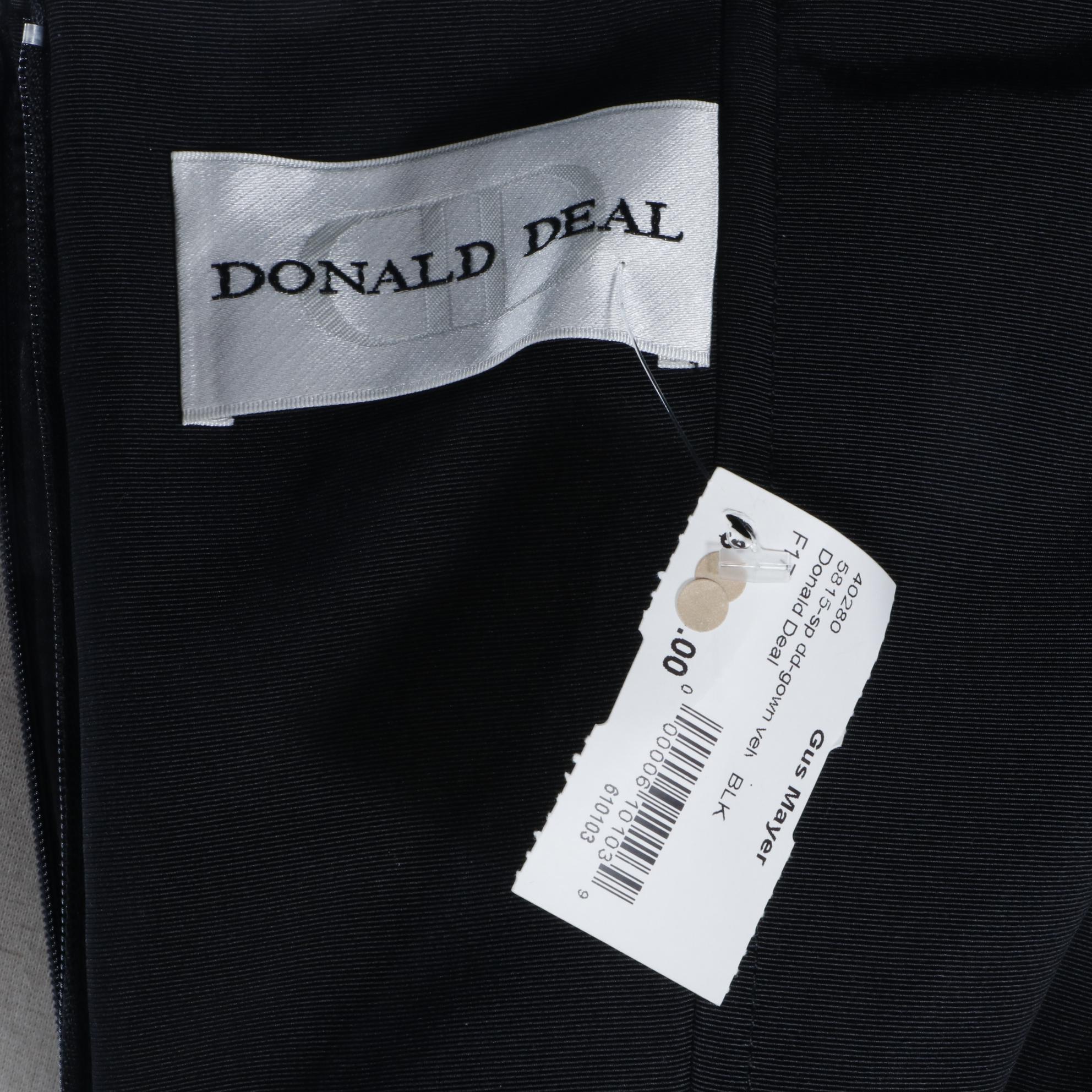 Donald Deal Long Strapless Sheath Dress In Velvet