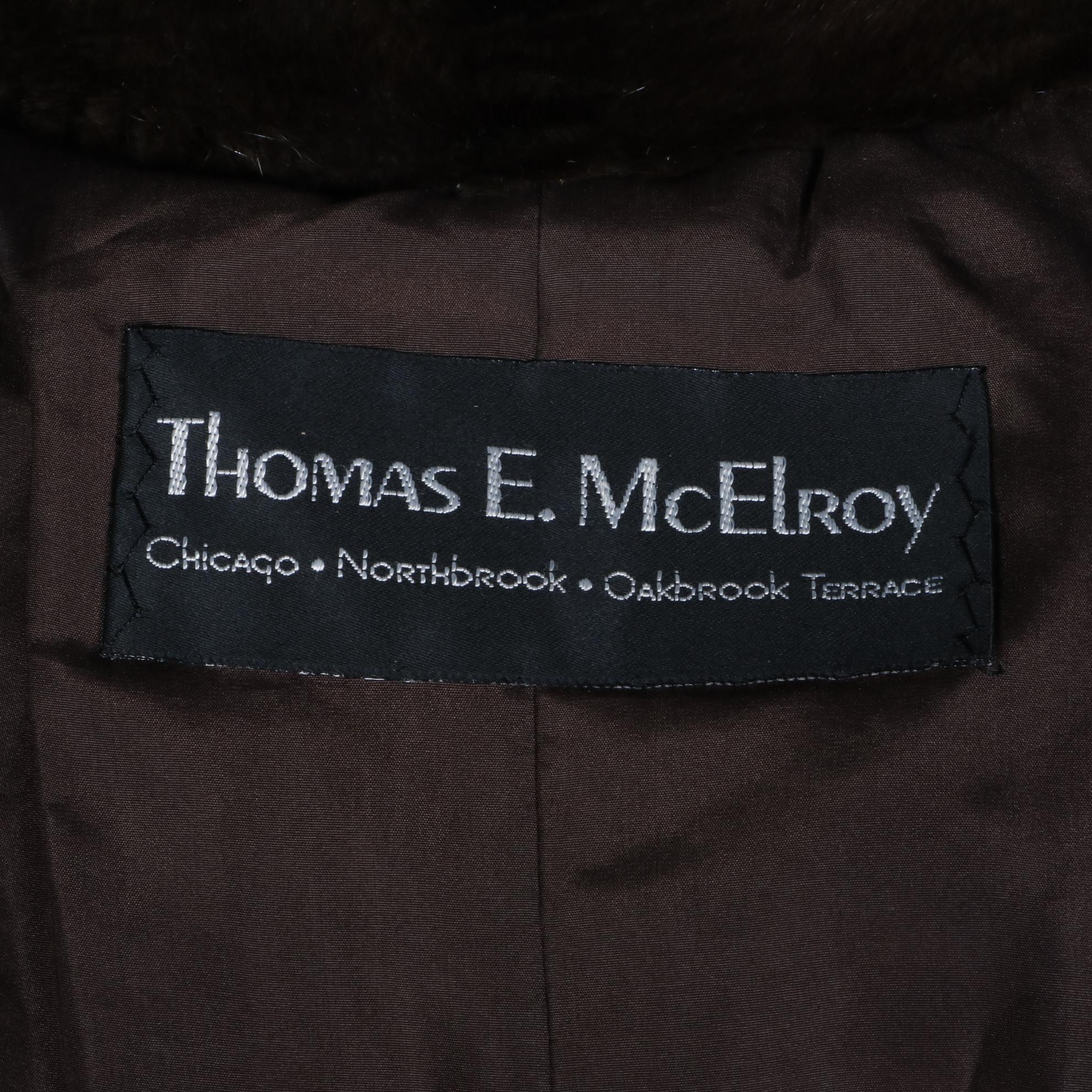 Dark Pastel Brown Mink Fur Jacket w/Dolman Sleeves by Thomas E. McElroy