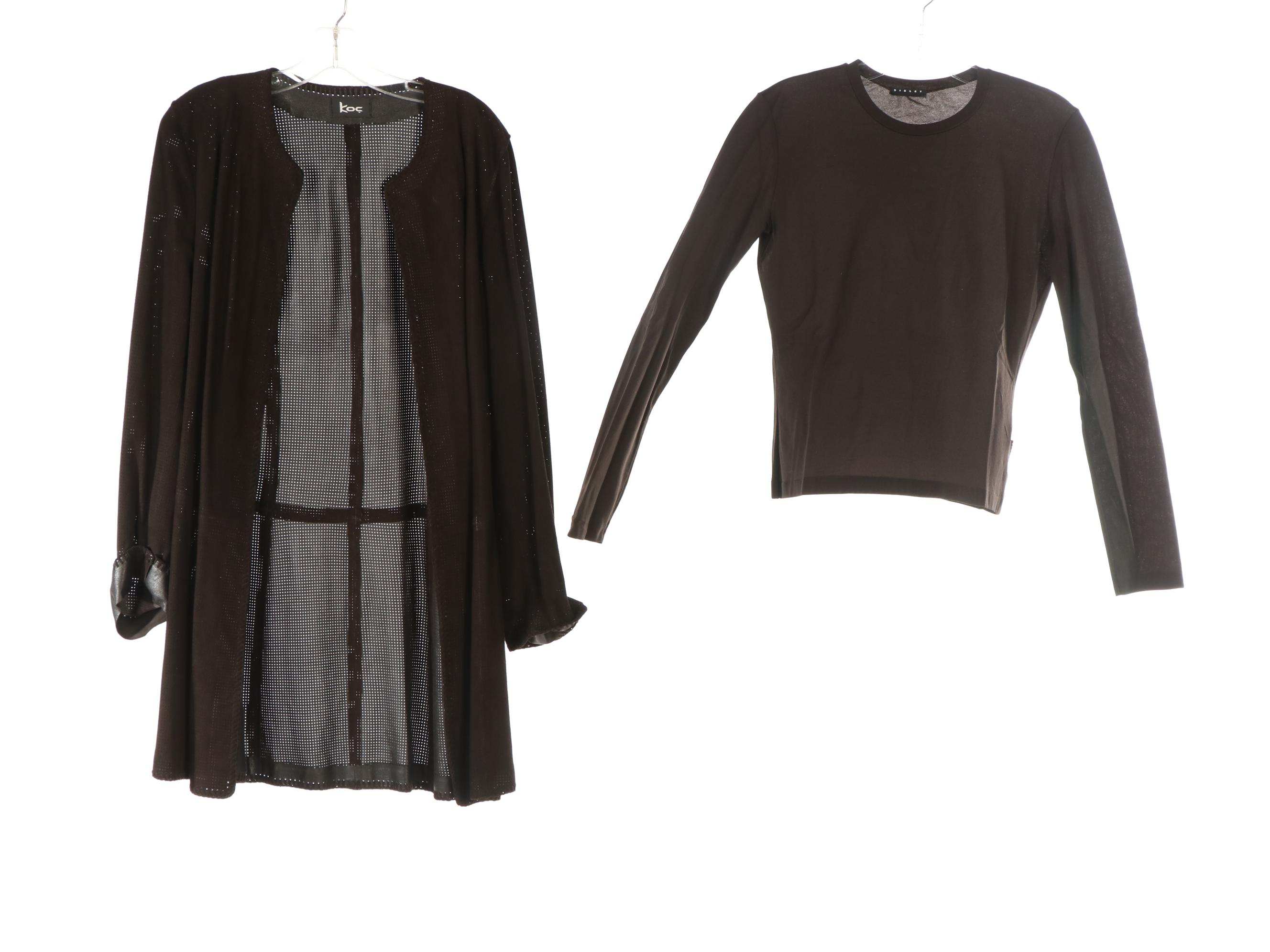 Koç Leather House Jacket in Perforated Leather, Sisley Tee, Silk Shell and More
