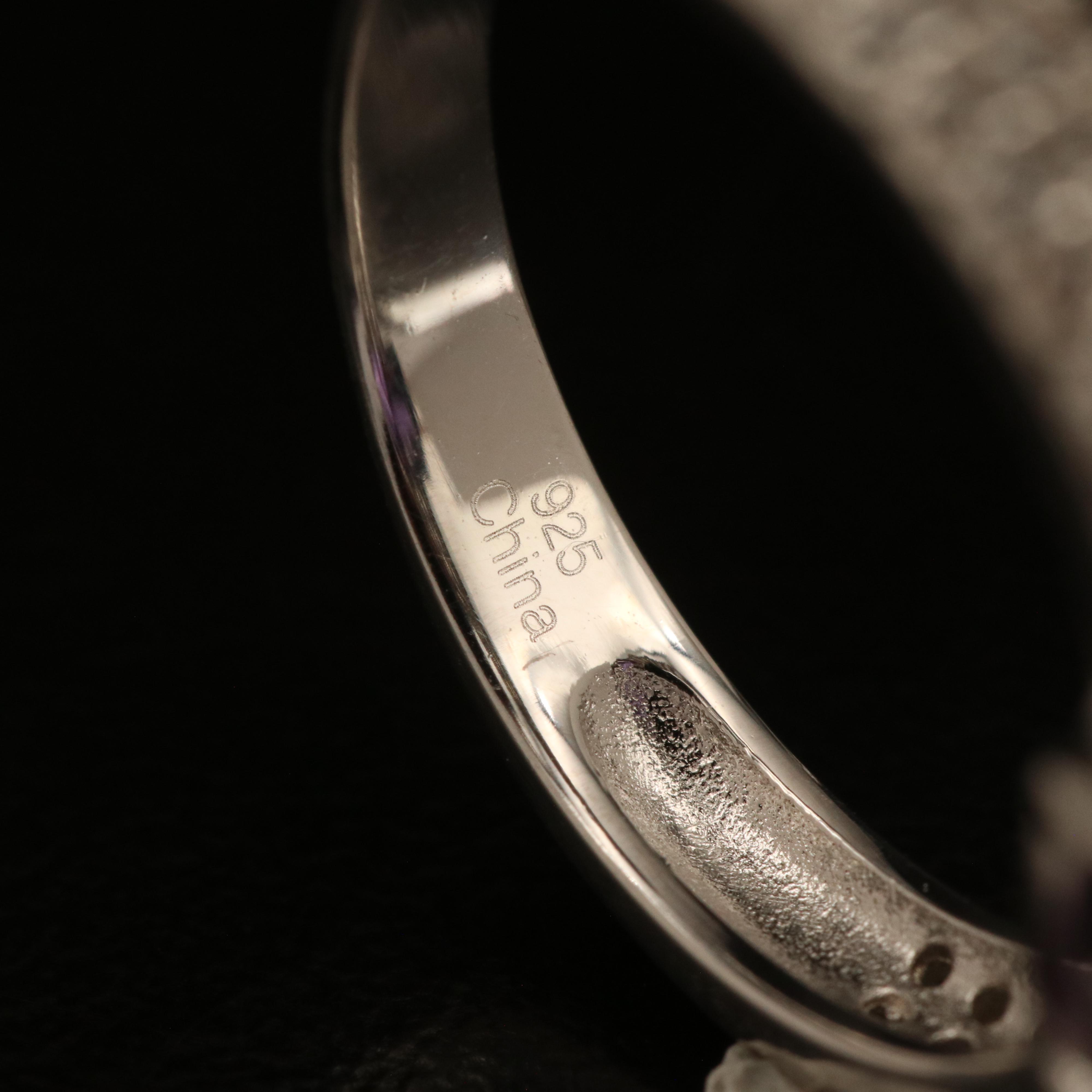 Sterling Sapphire and Zircon Ring