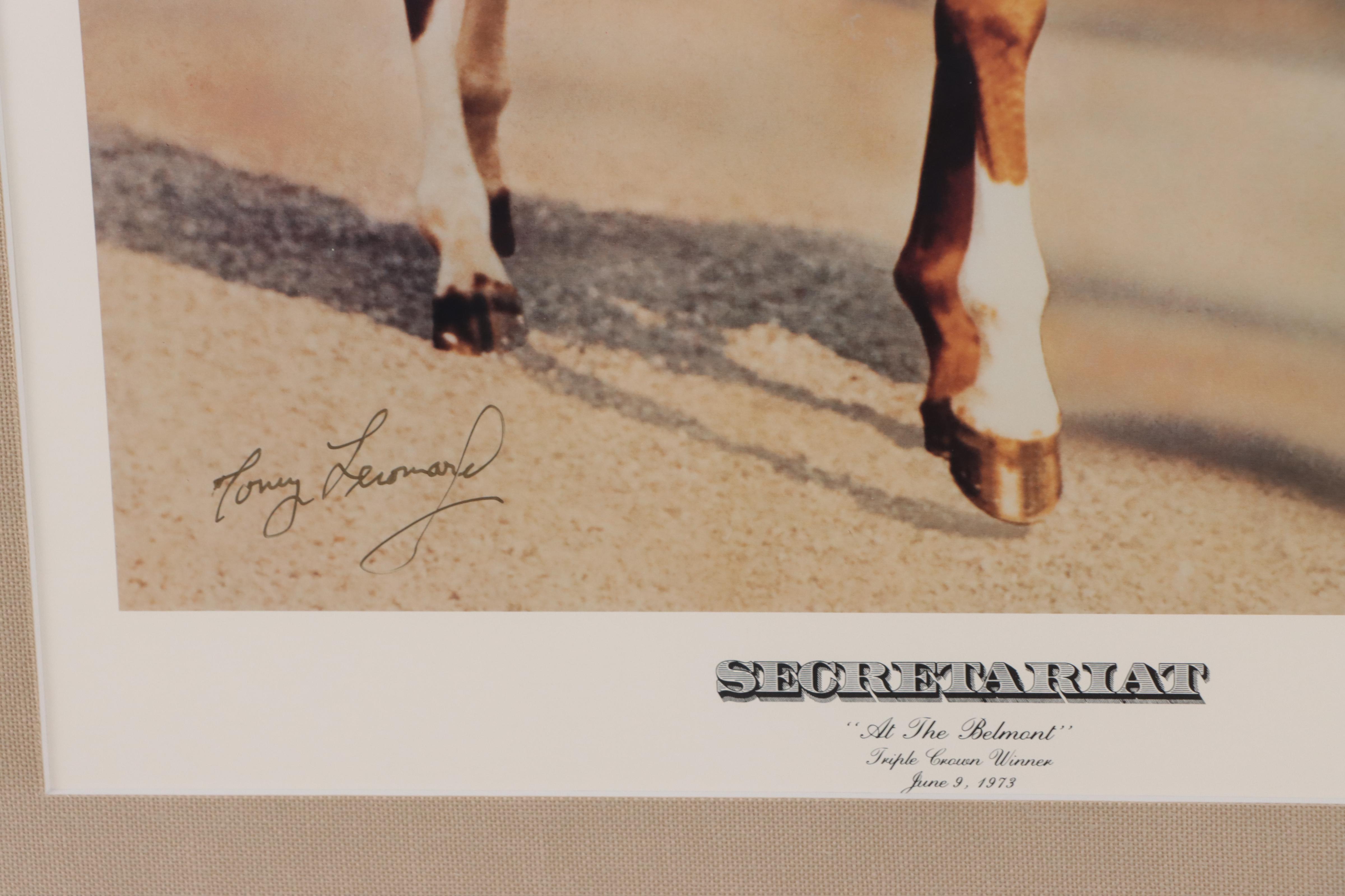 Tony Leonard Offset Lithograph "Secretariat: At the Belmont," 1973