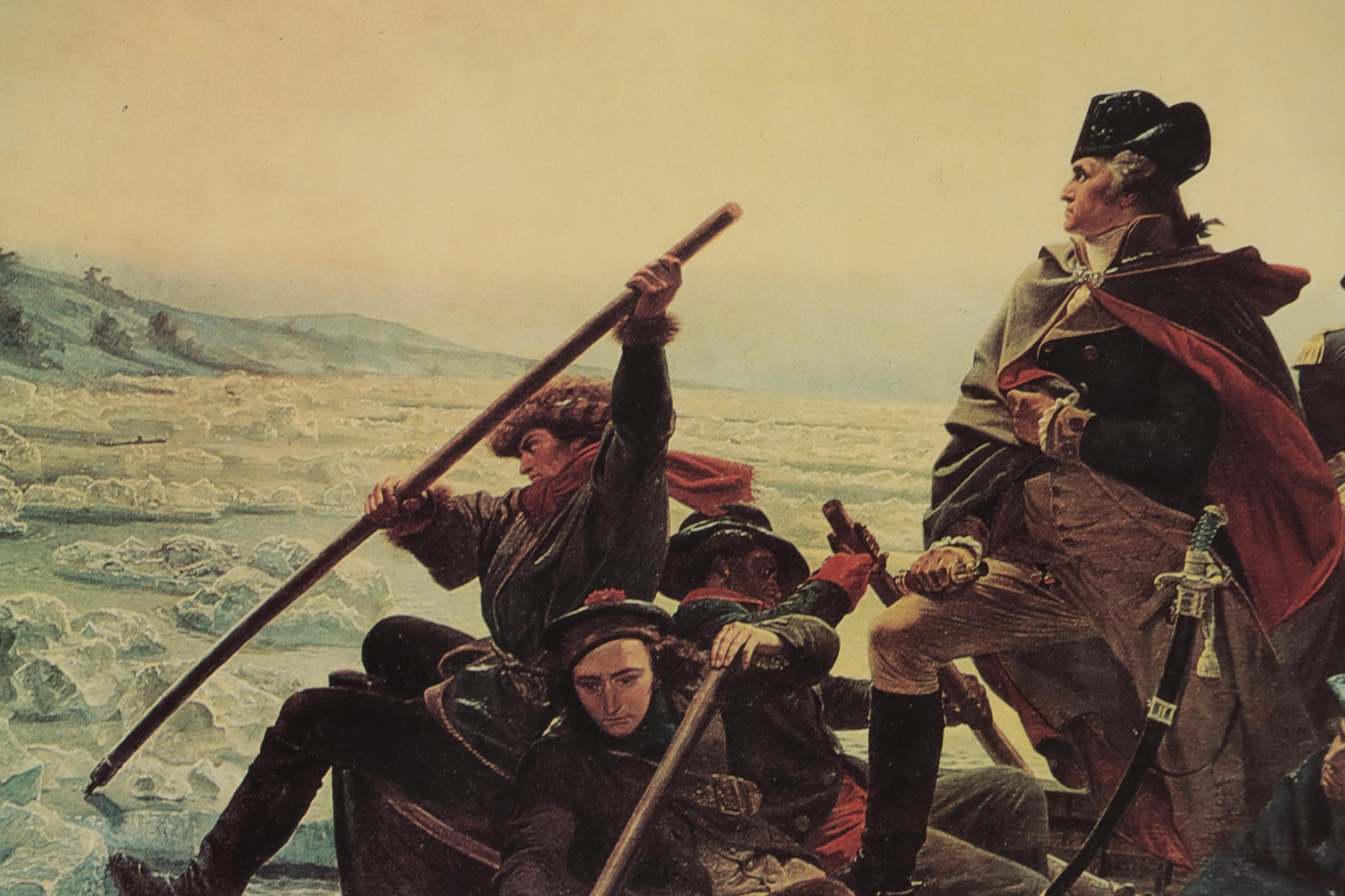 Offset Lithograph After Emanuel Leutzé "Washington Crossing the Delaware"