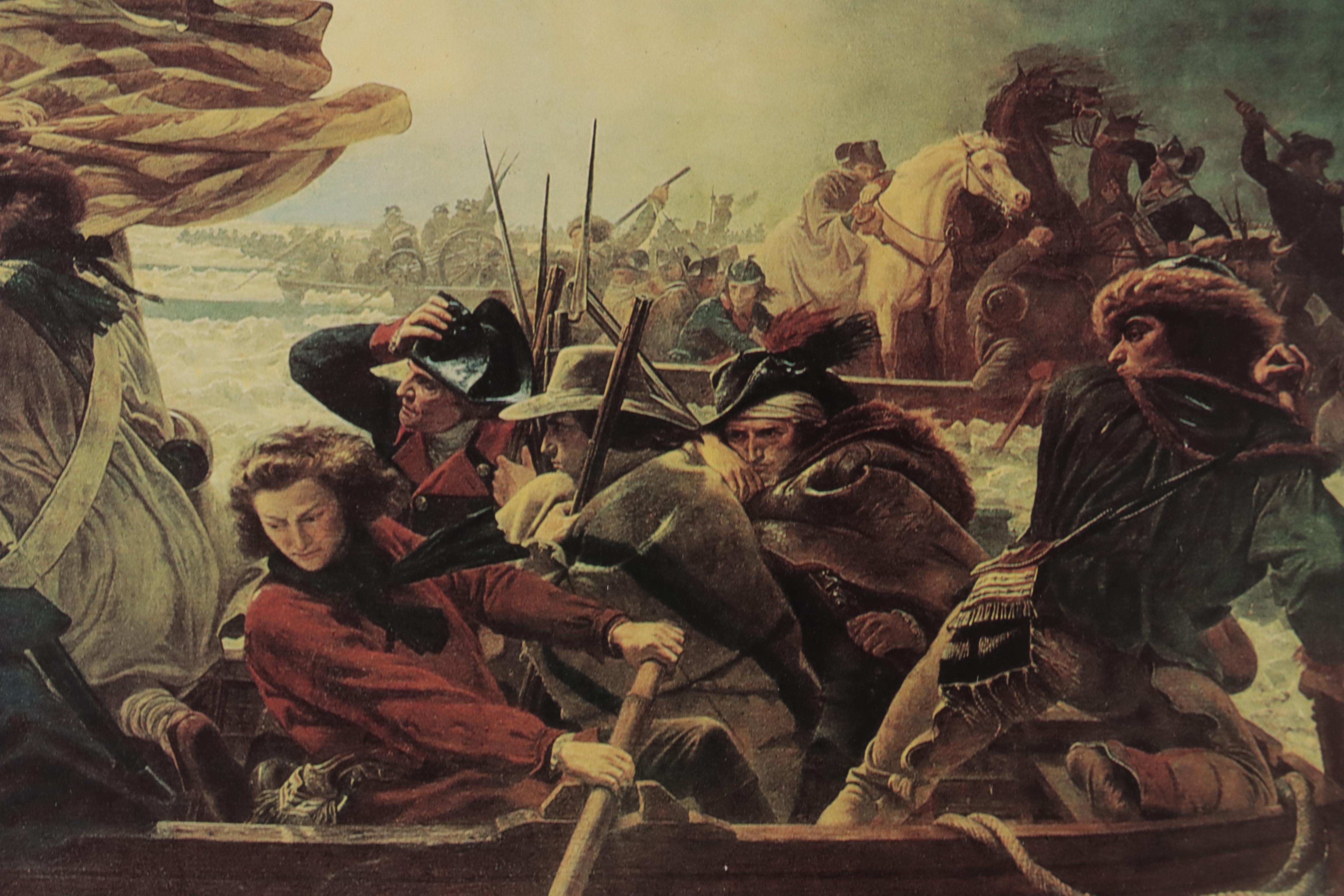 Offset Lithograph After Emanuel Leutzé "Washington Crossing the Delaware"