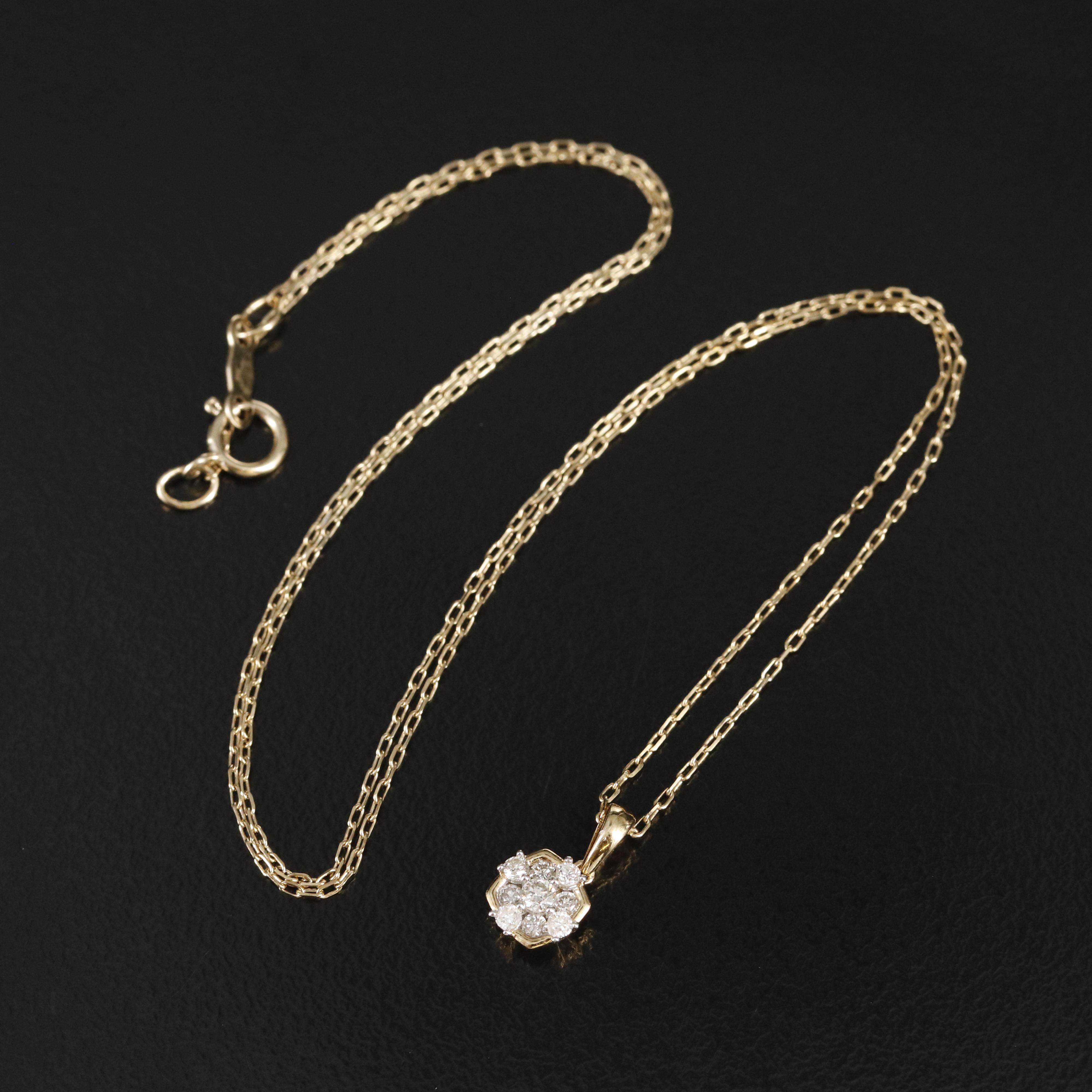 Sterling Diamond Pendant Necklace