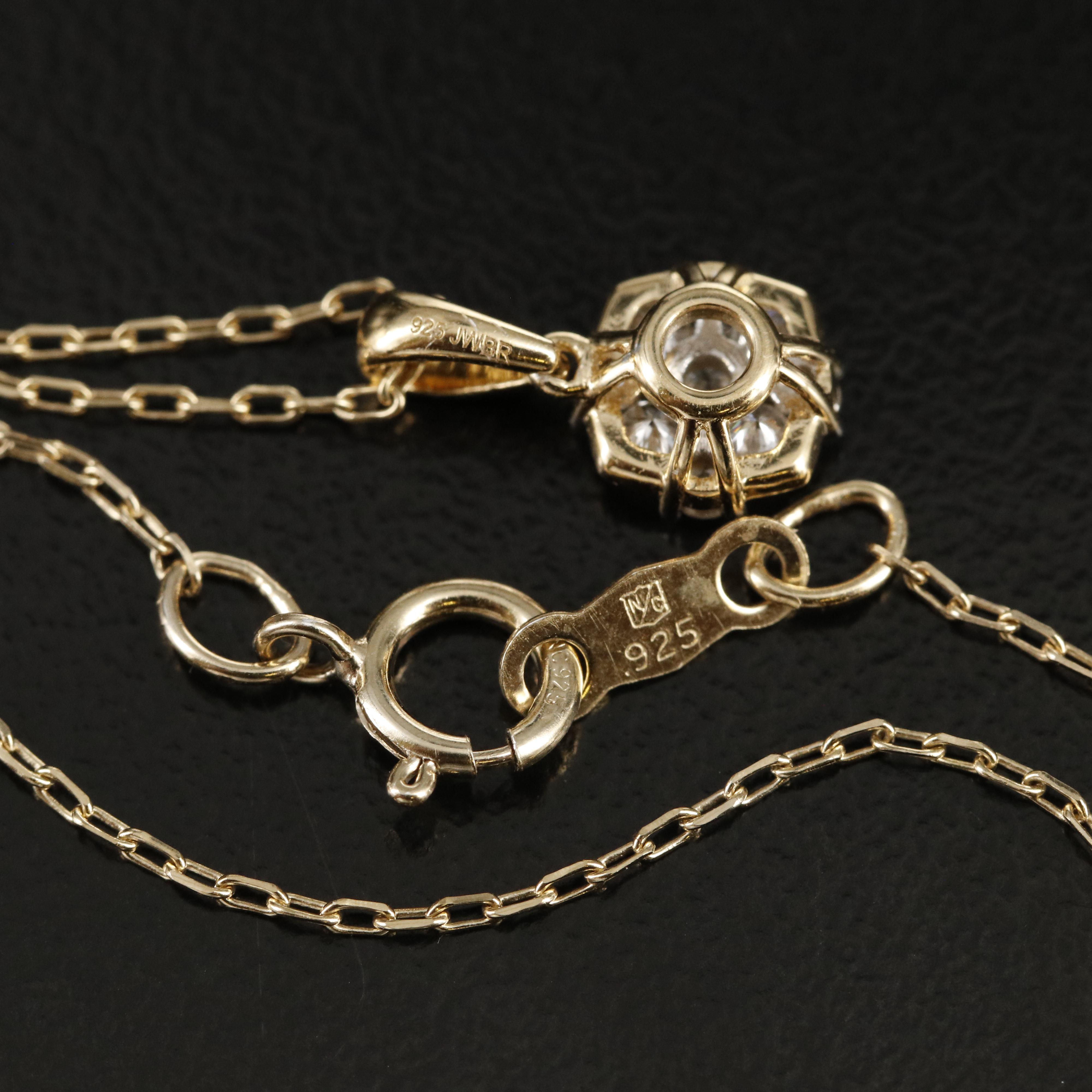 Sterling Diamond Pendant Necklace