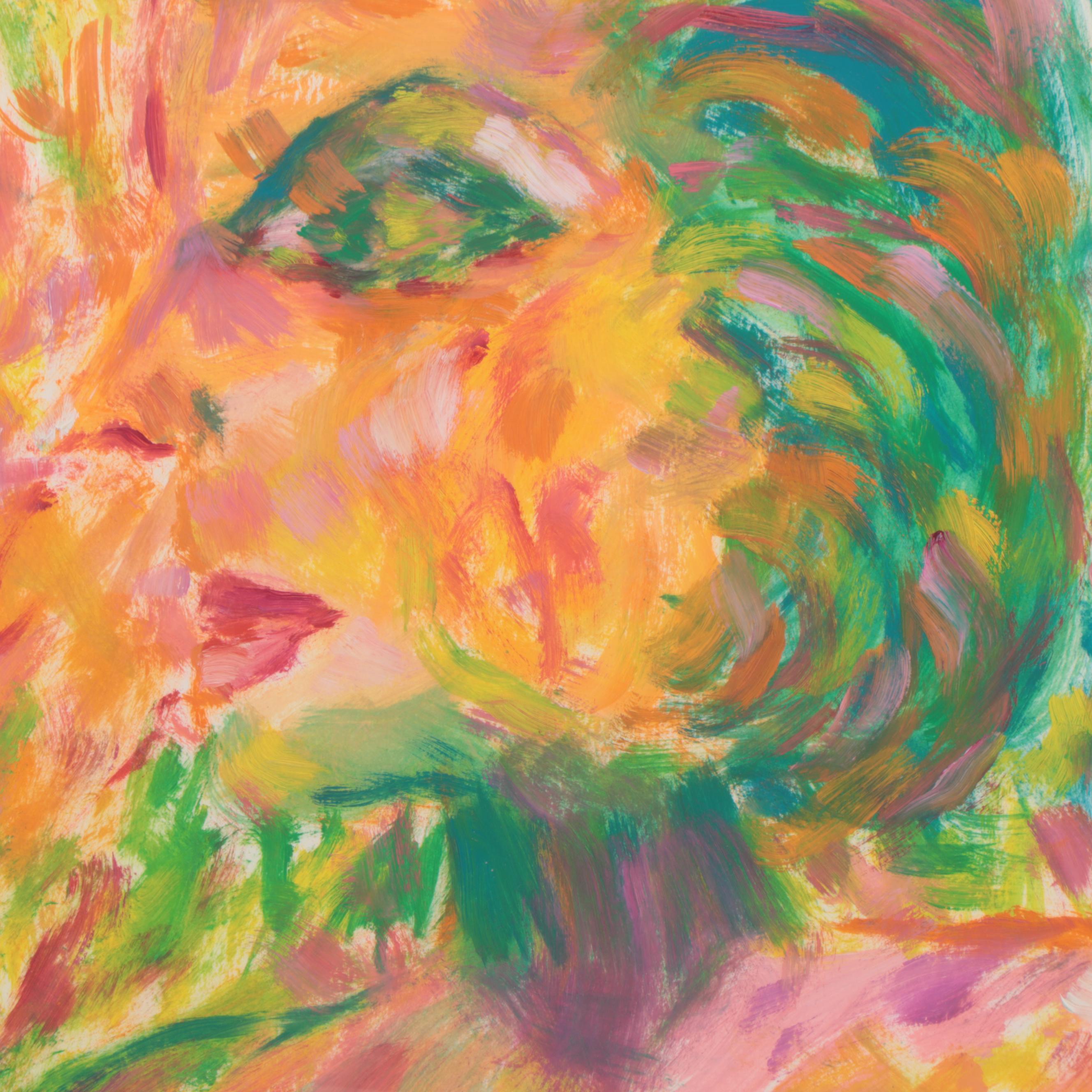 Suzie Wright Abstract Expressionist Style Figural Acrylic Painting