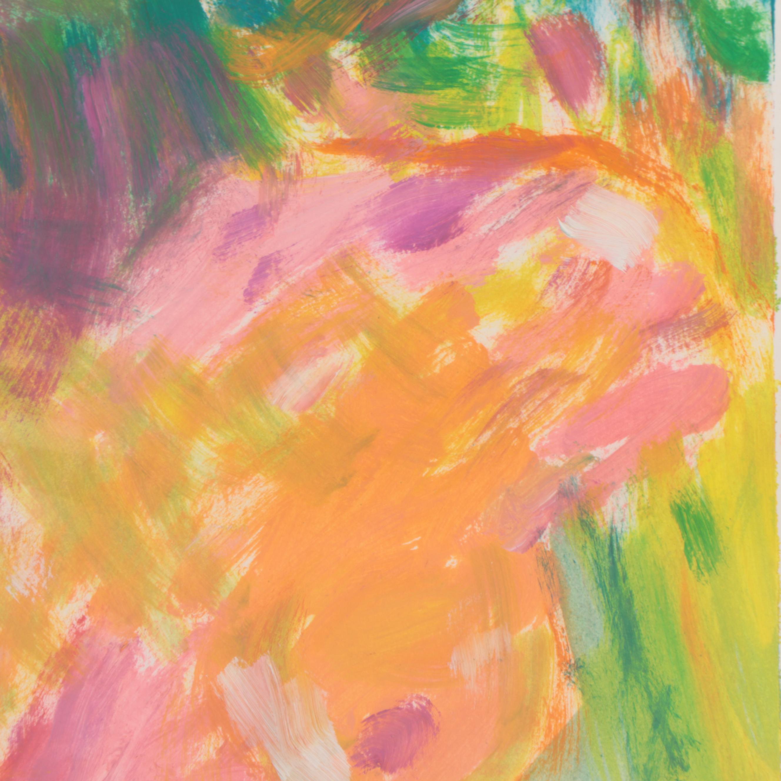 Suzie Wright Abstract Expressionist Style Figural Acrylic Painting