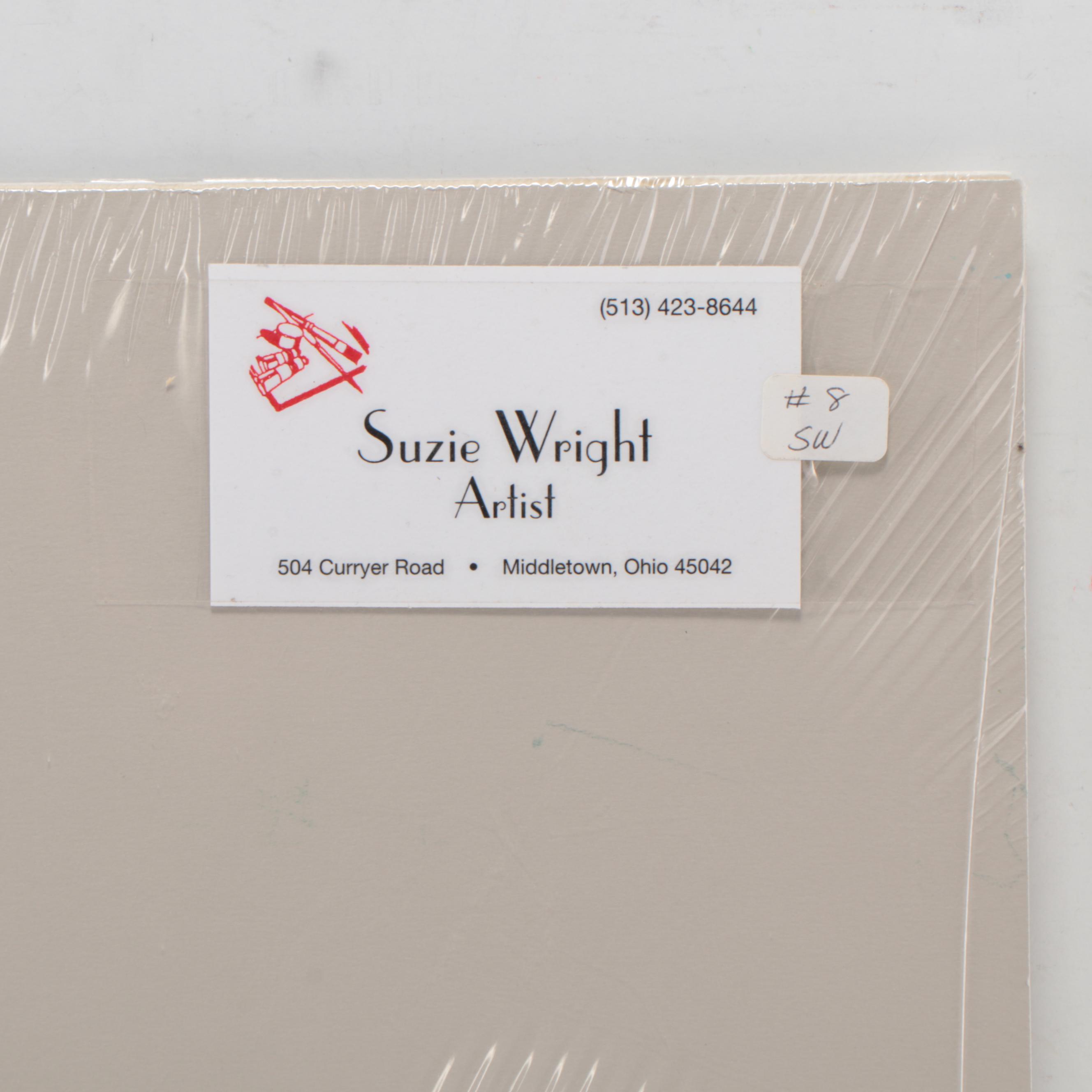 Suzie Wright Abstract Expressionist Style Figural Acrylic Painting